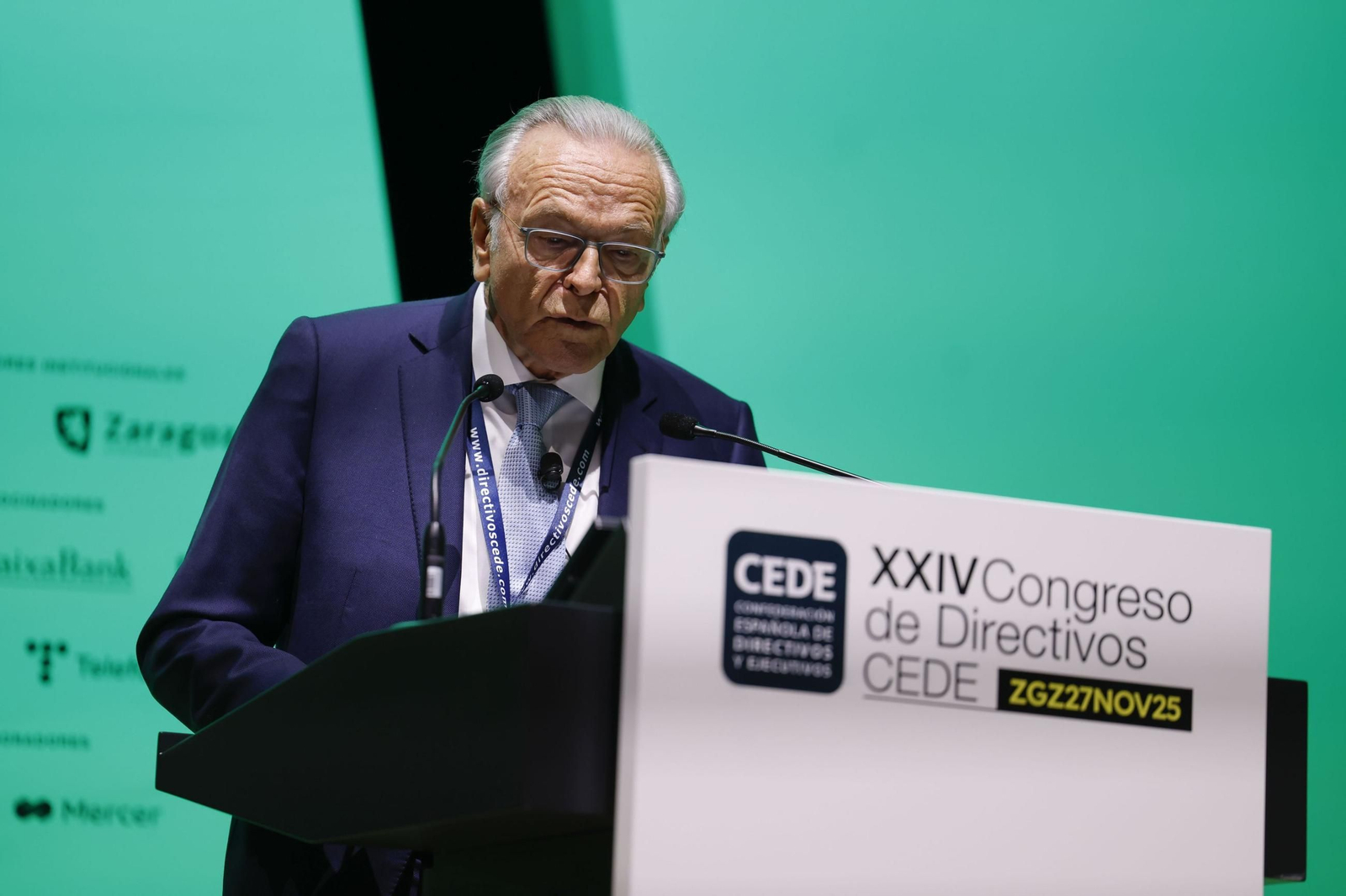 Isidro Fainé, durante su intervención en el XXIV Congreso de Directivos de CEDE
