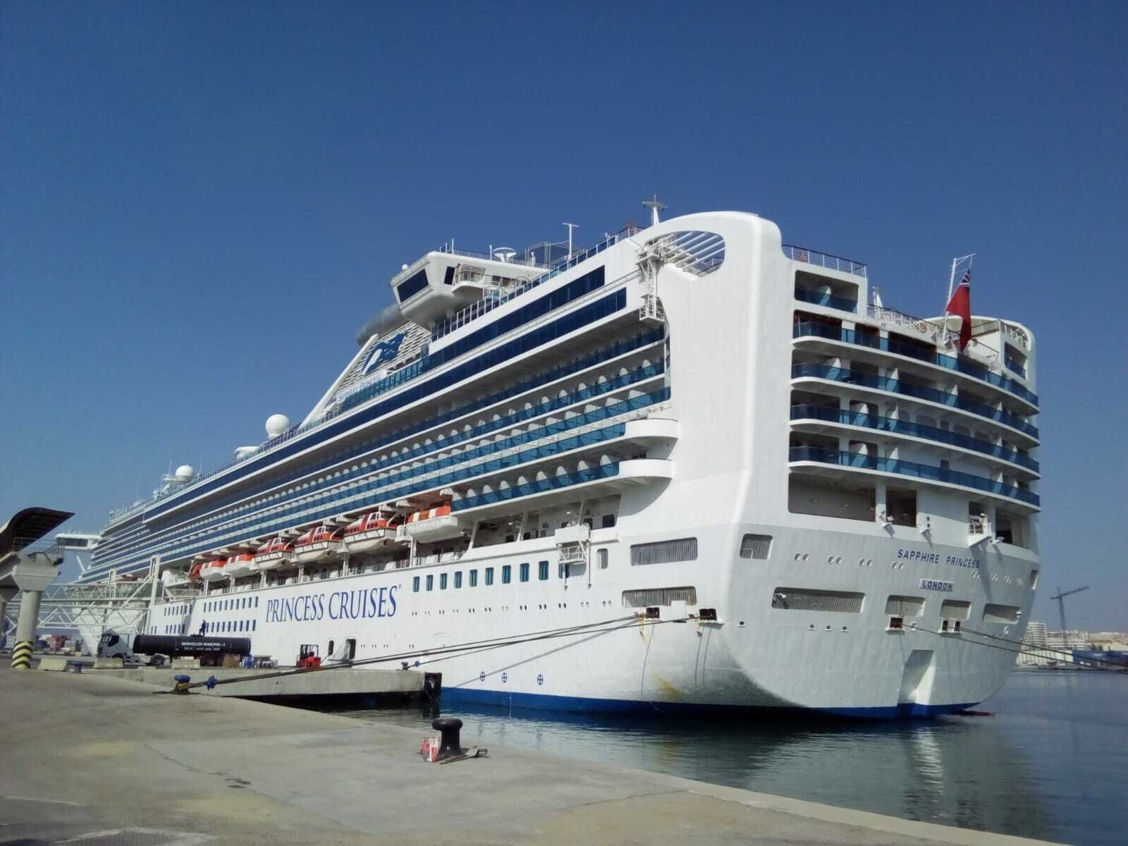 El ‘Sapphire Princess’ en el puerto de Málaga.