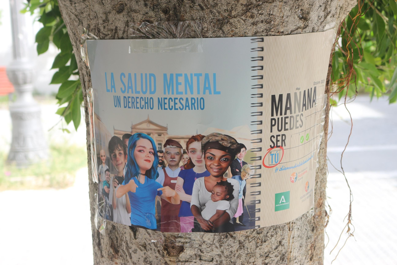 Uno de los carteles anunciadores del Día de la Salud Mental