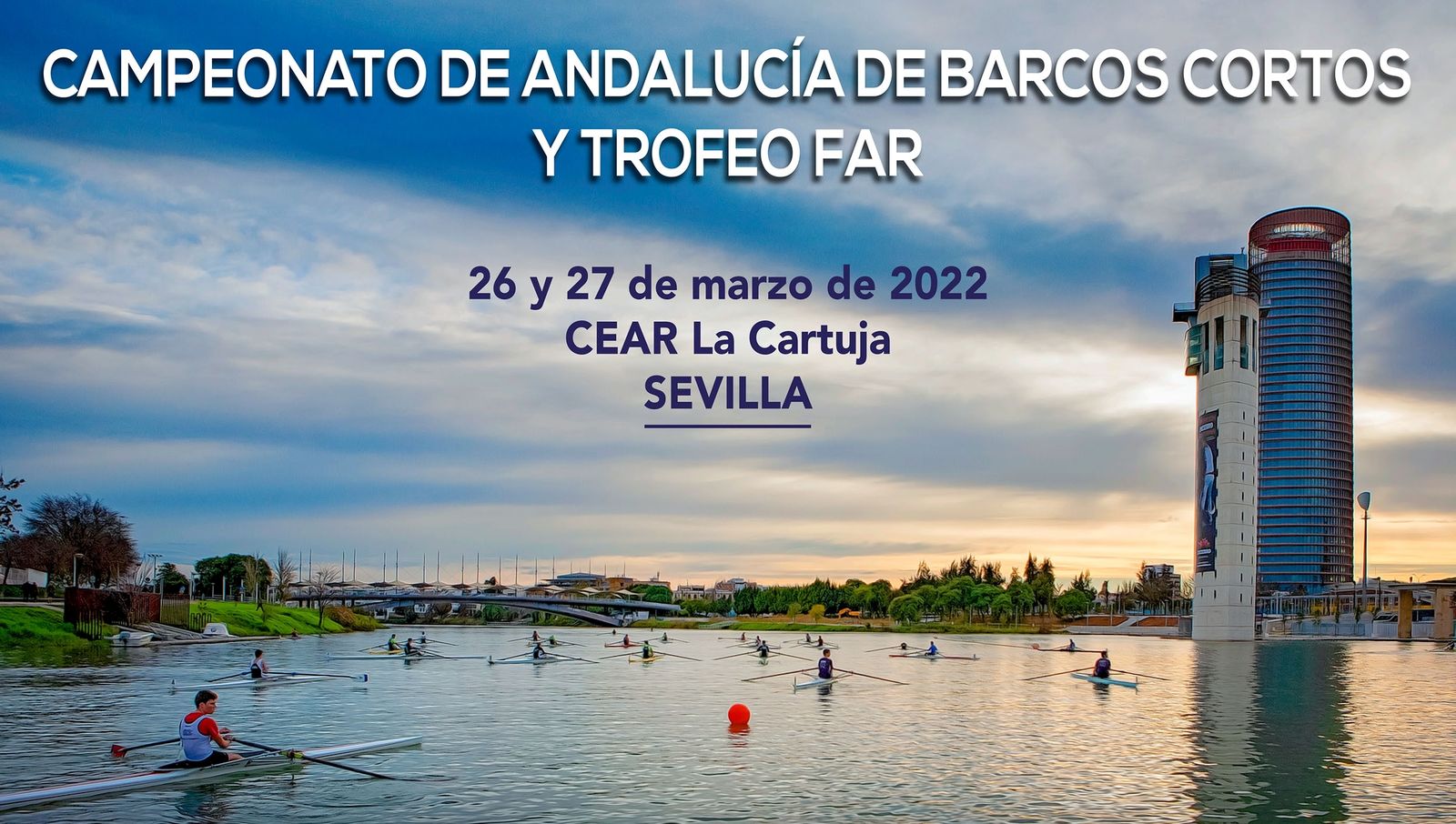 El cartel del Campeonato de Andalucía de barcos cortos y Trofeo FAR.