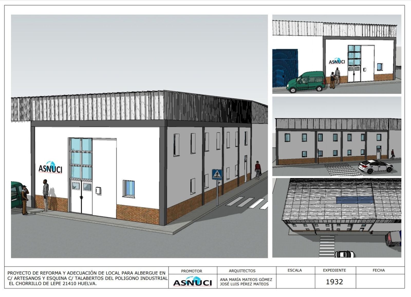 Recreación del proyecto del albergue llevado a cabo por Asnuci.