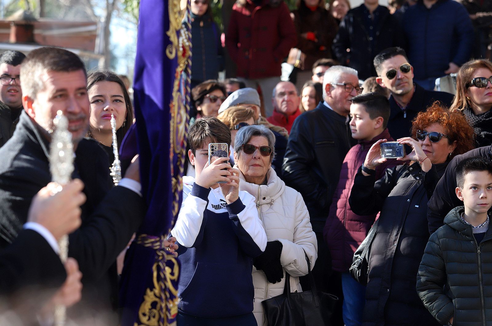 Imágenes del ambiente en la procesión de San Sebastián