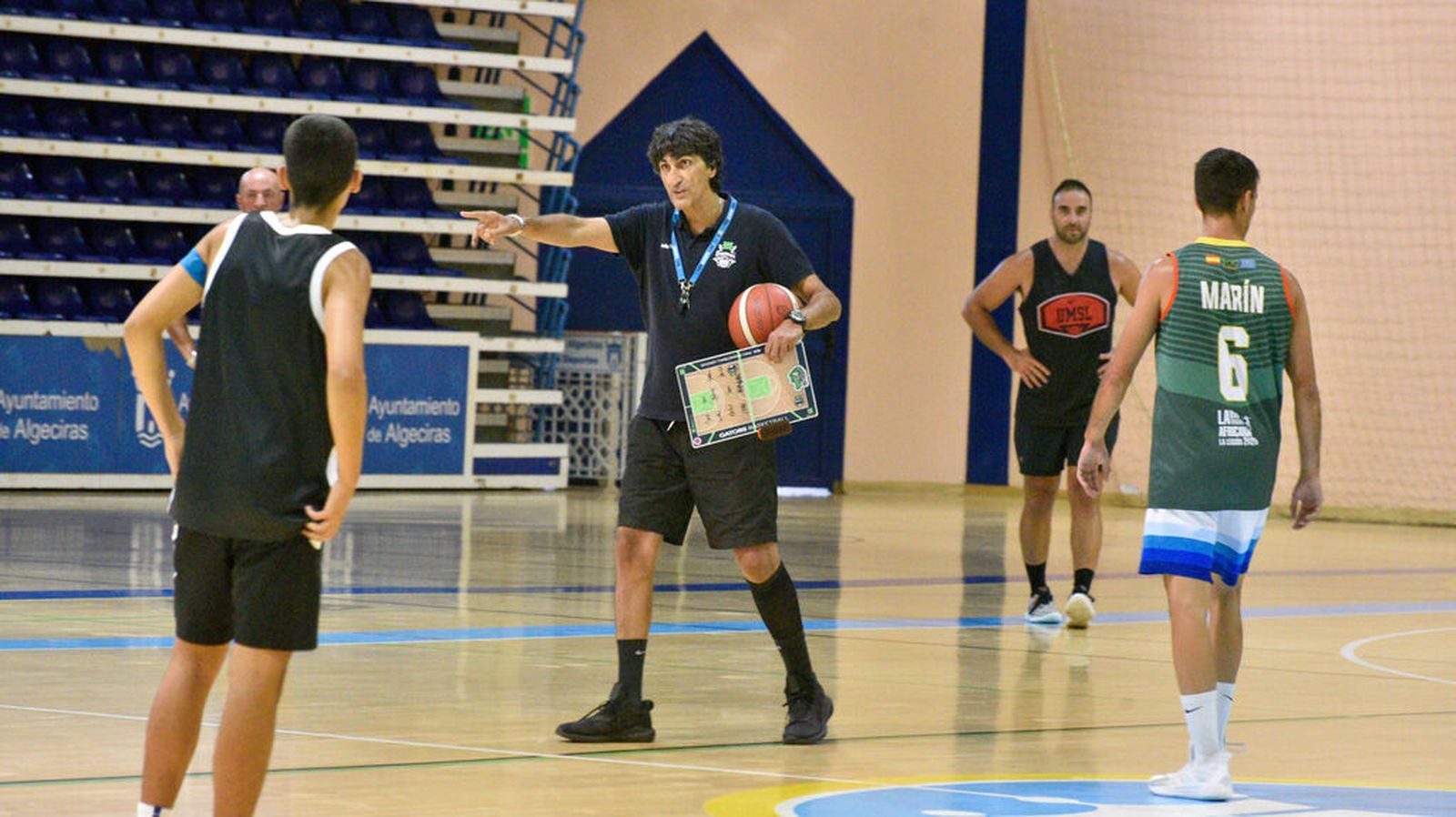 Malla, durante un entrenamiento de Udea este verano.