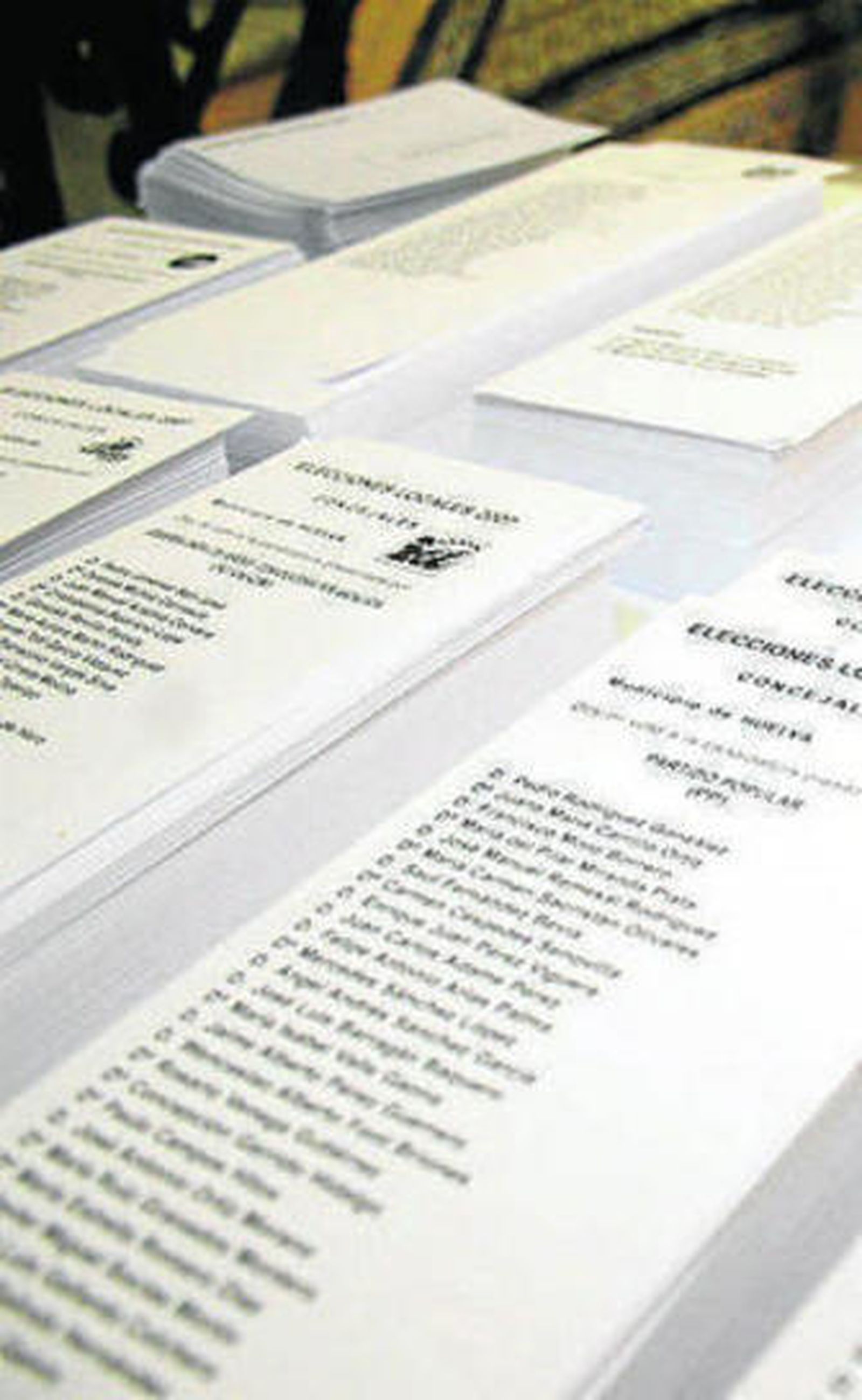 Papeletas de las municipales.