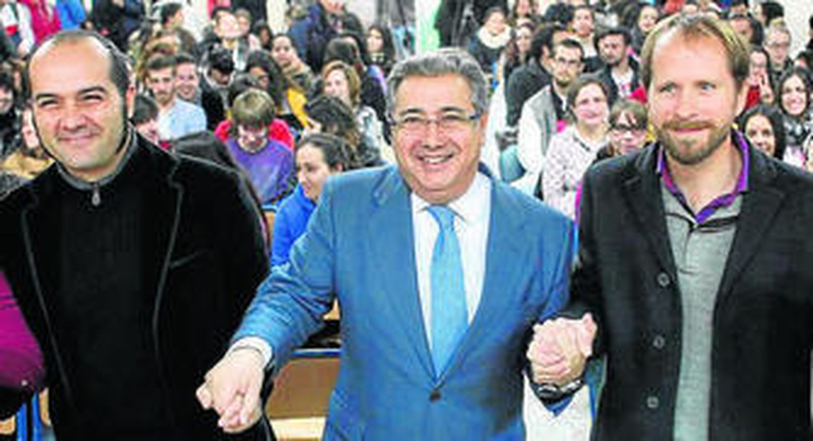 Alberto López, Juan Ignacio Zoido y Alfonso Sánchez, ayer en la presentación.