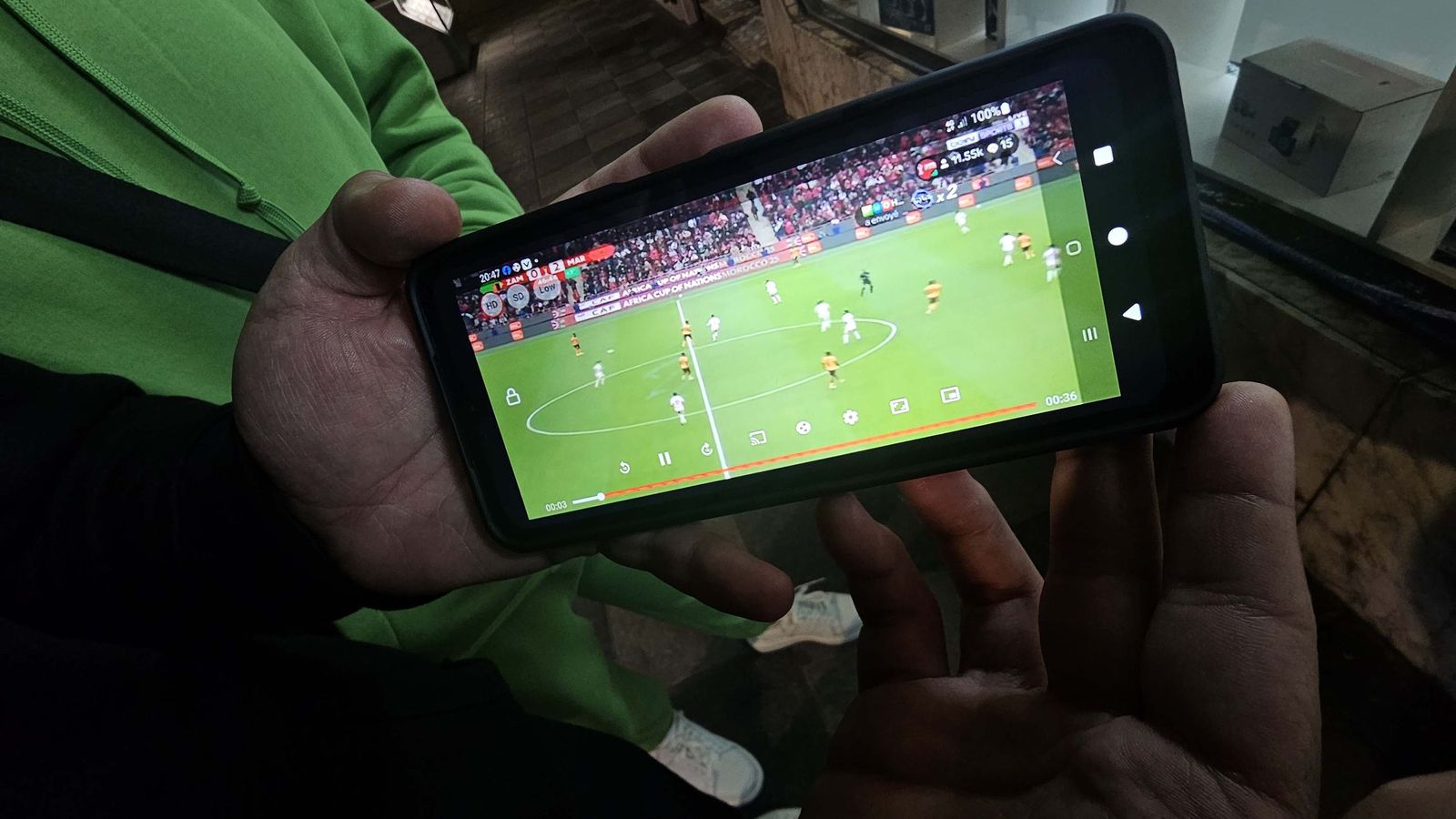 Las fotos de cómo se vivió en Algeciras el Zambia - Marruecos de la Copa de África