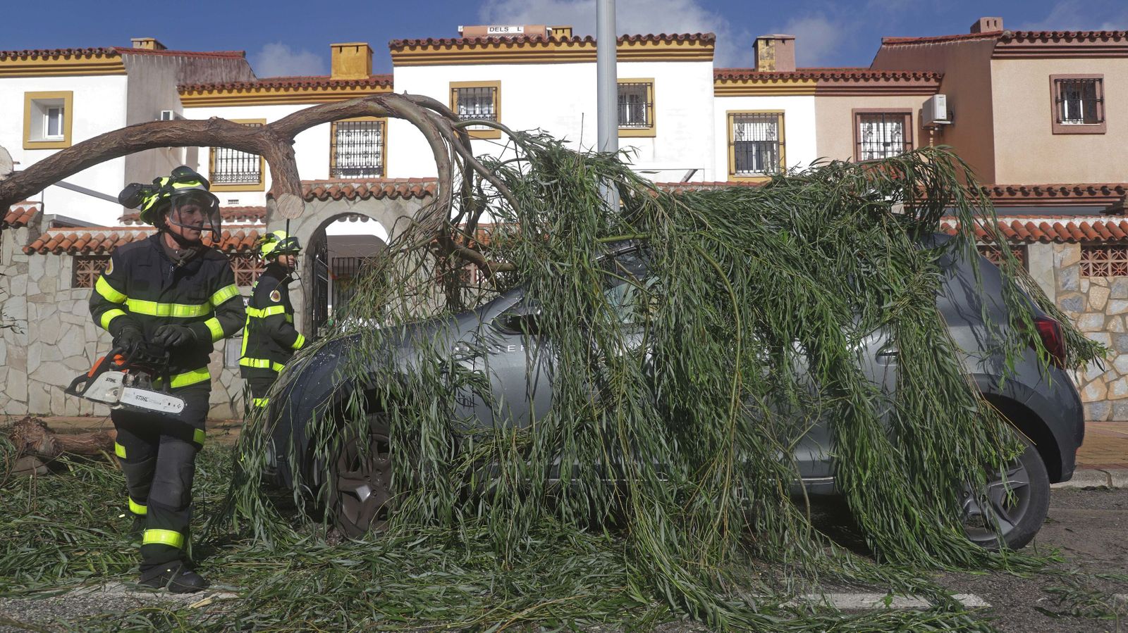Desperfectos provocados por la borrasca  Efraín en el Campo de Gibraltar