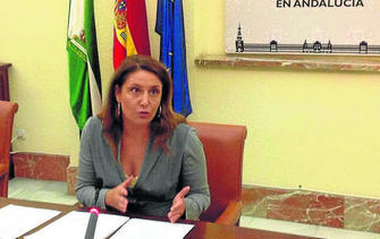 Carmen Crespo, ayer en la rueda de prensa sobre los PGE.
