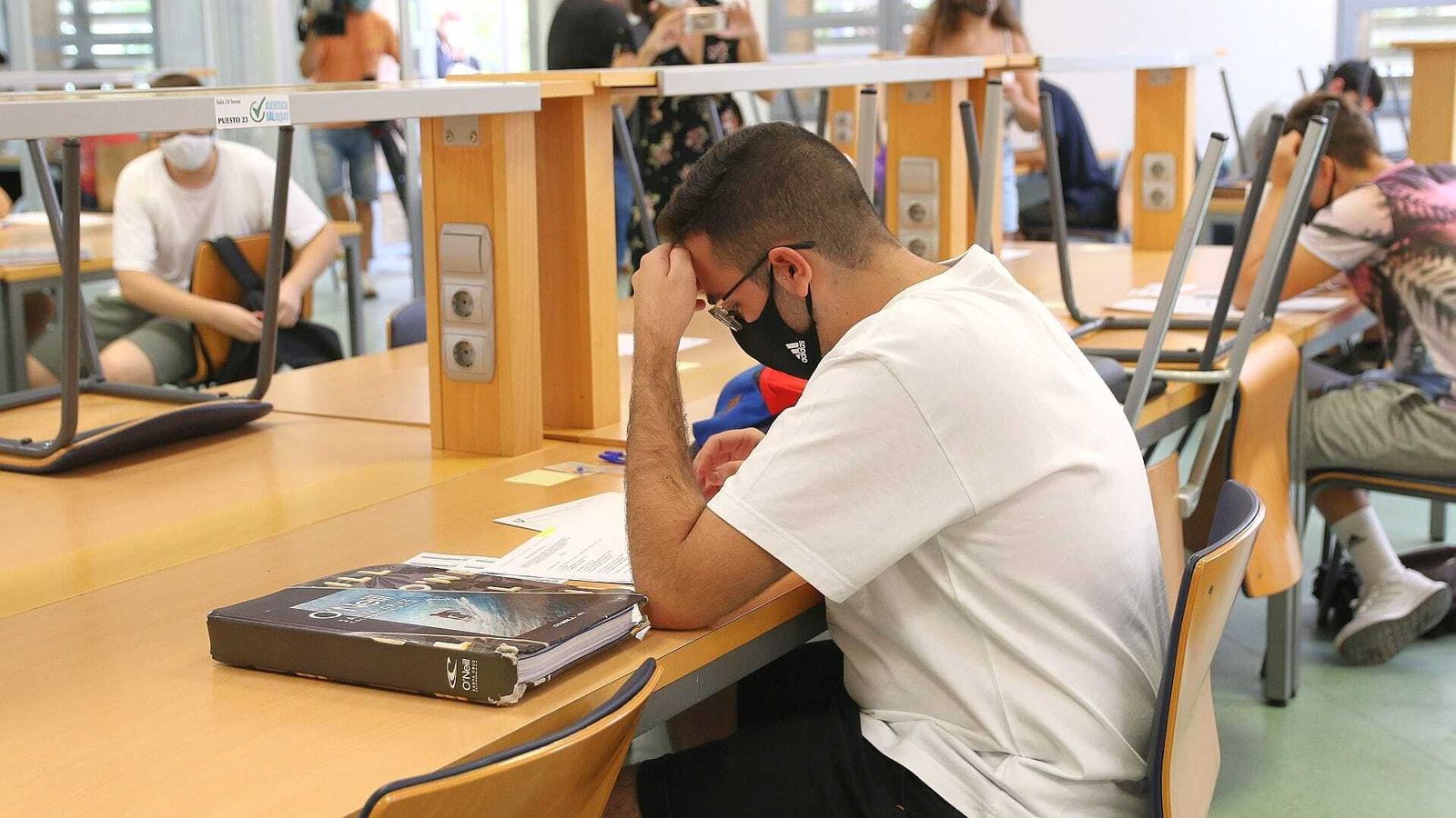 Uno de los alumnos, a pleno rendimiento.