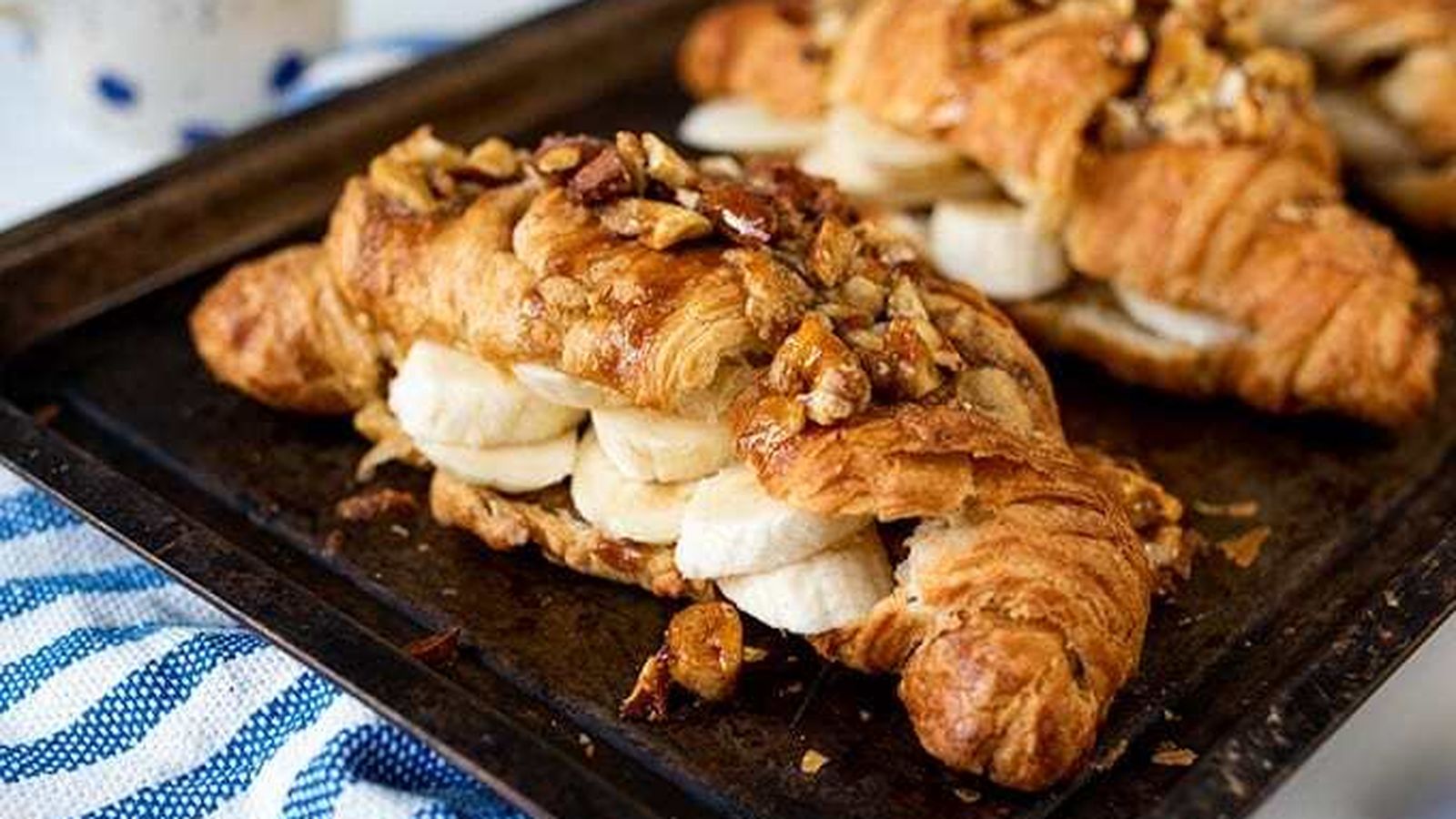 Croissant con plátano