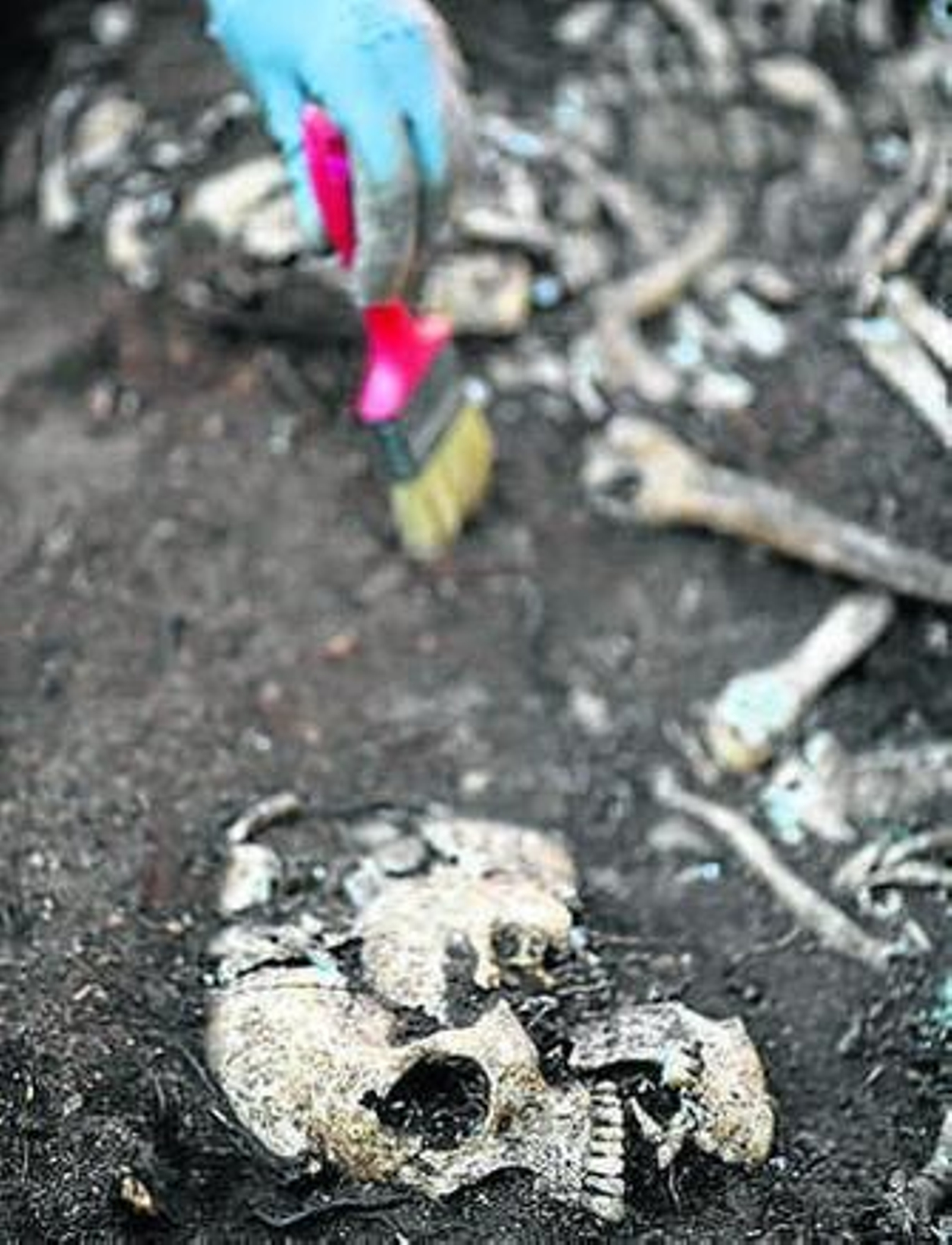 Fosa exhumada en Teba.