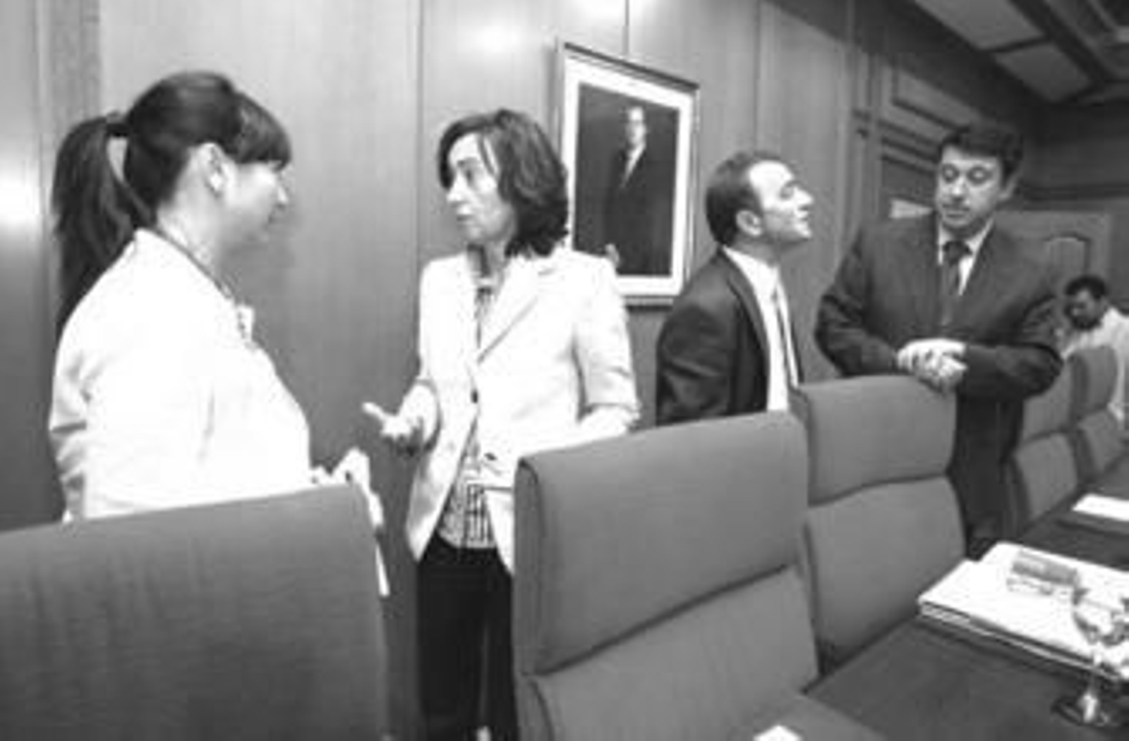 Victoria Fernández, Rosa Aguilar, Francisco Tejada y Rafael Blanco, en el Pleno.