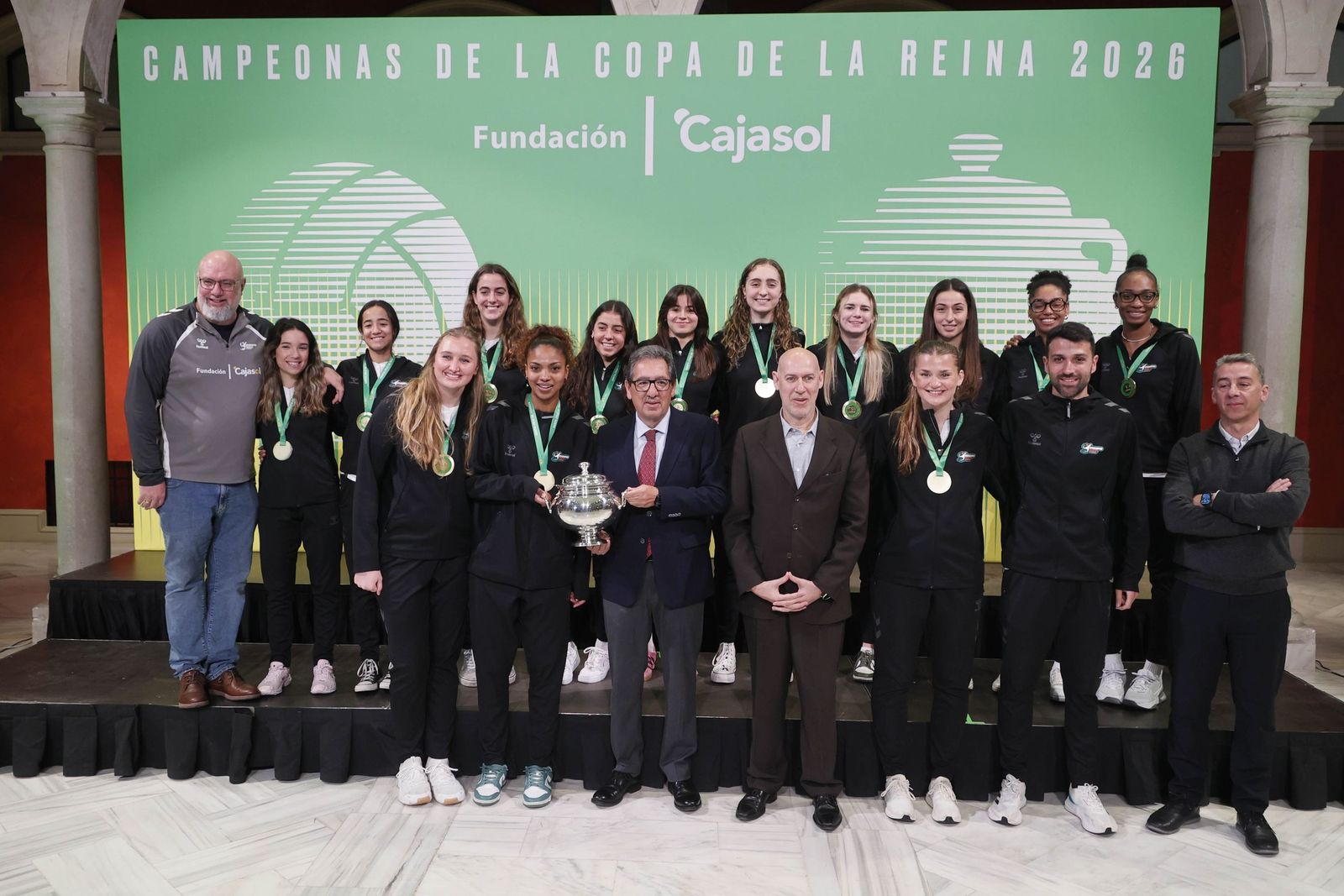 Recepción en la Fundación Cajasol a la campeonas de la Copa de la Reina de voleibol