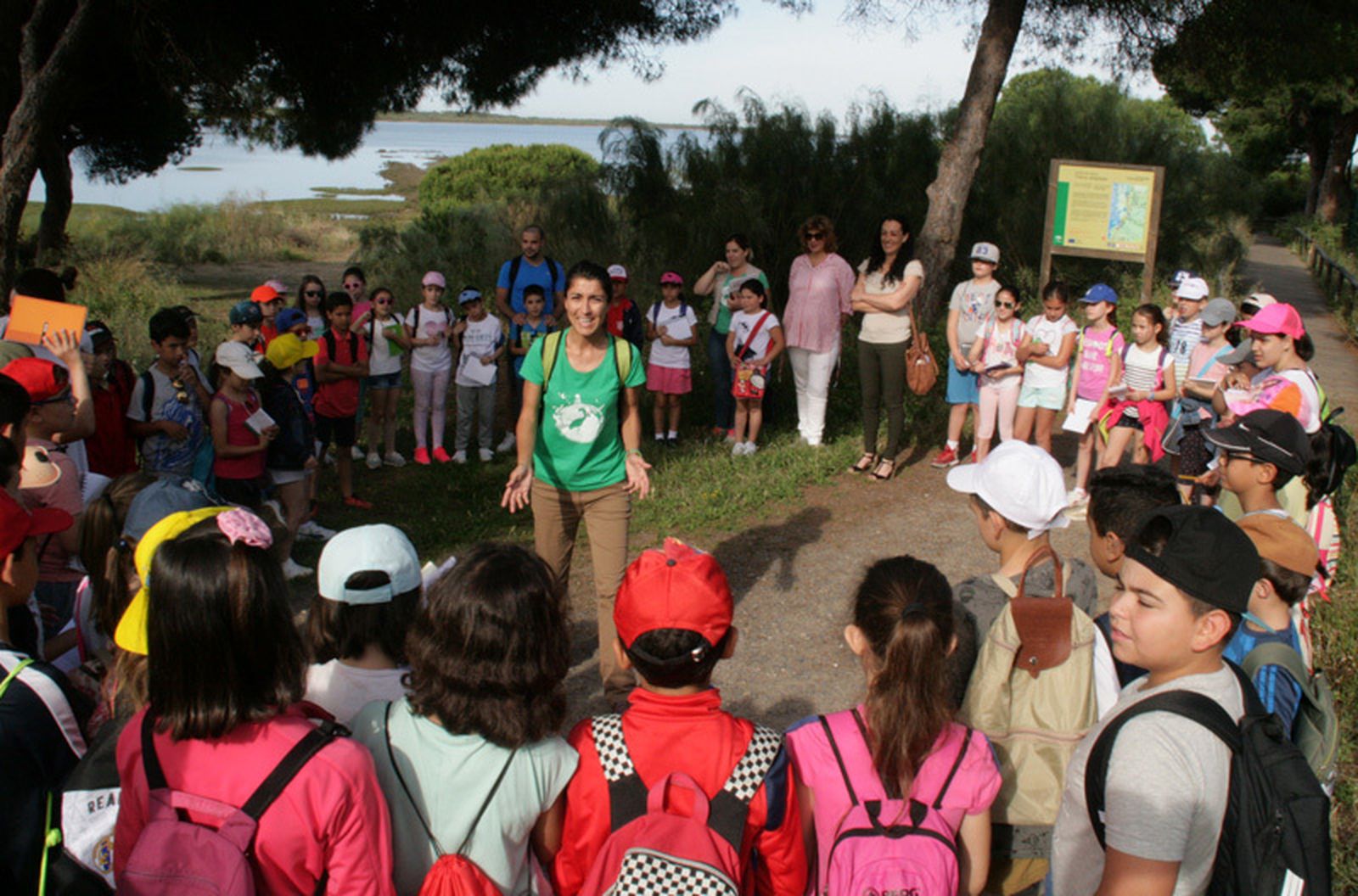 Una de las visitas de escolares al espacio natural.