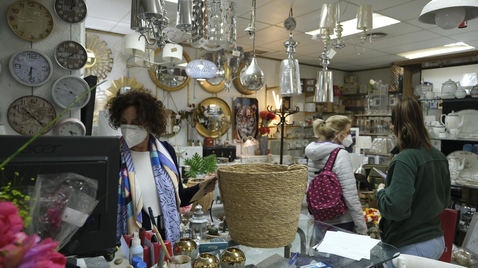 Interior de la tienda.