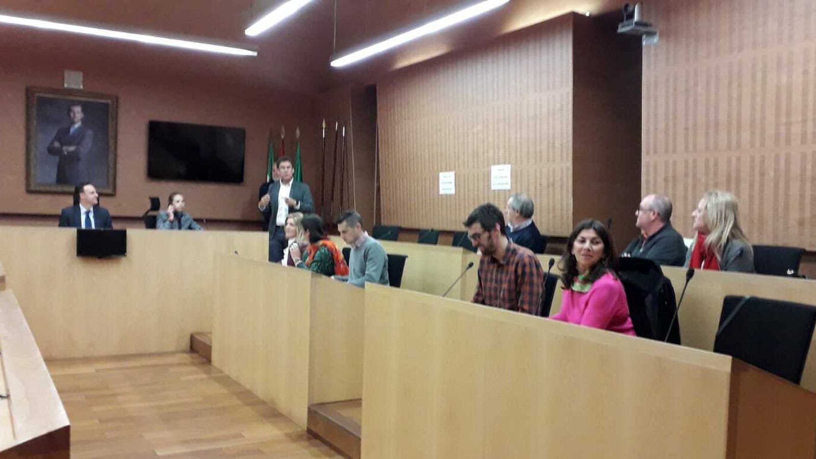 José Luis Bueno y Matilde Roselló, en el pleno de esta mañana.