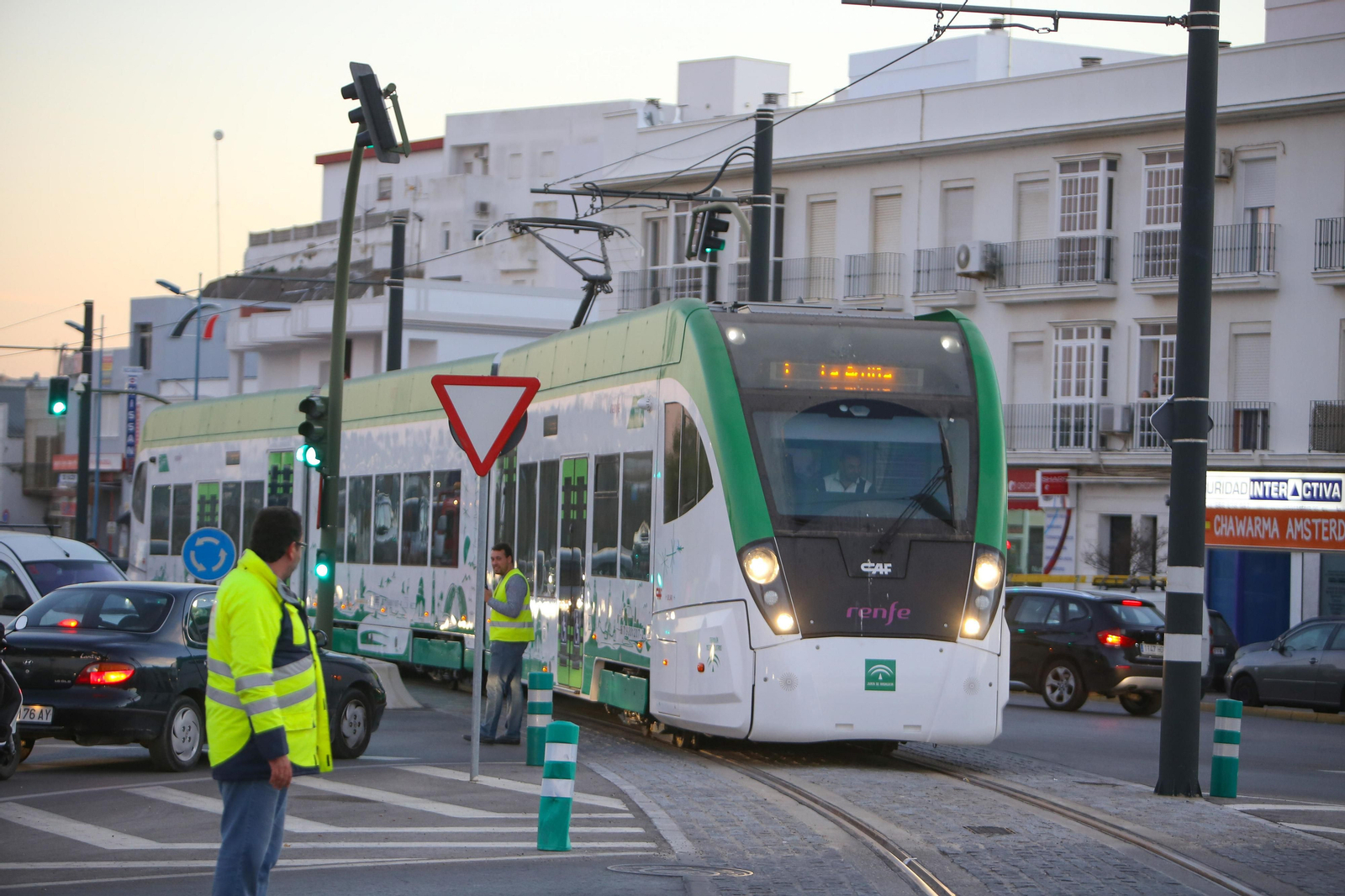 Las imágenes de las pruebas del tranvía por Chiclana