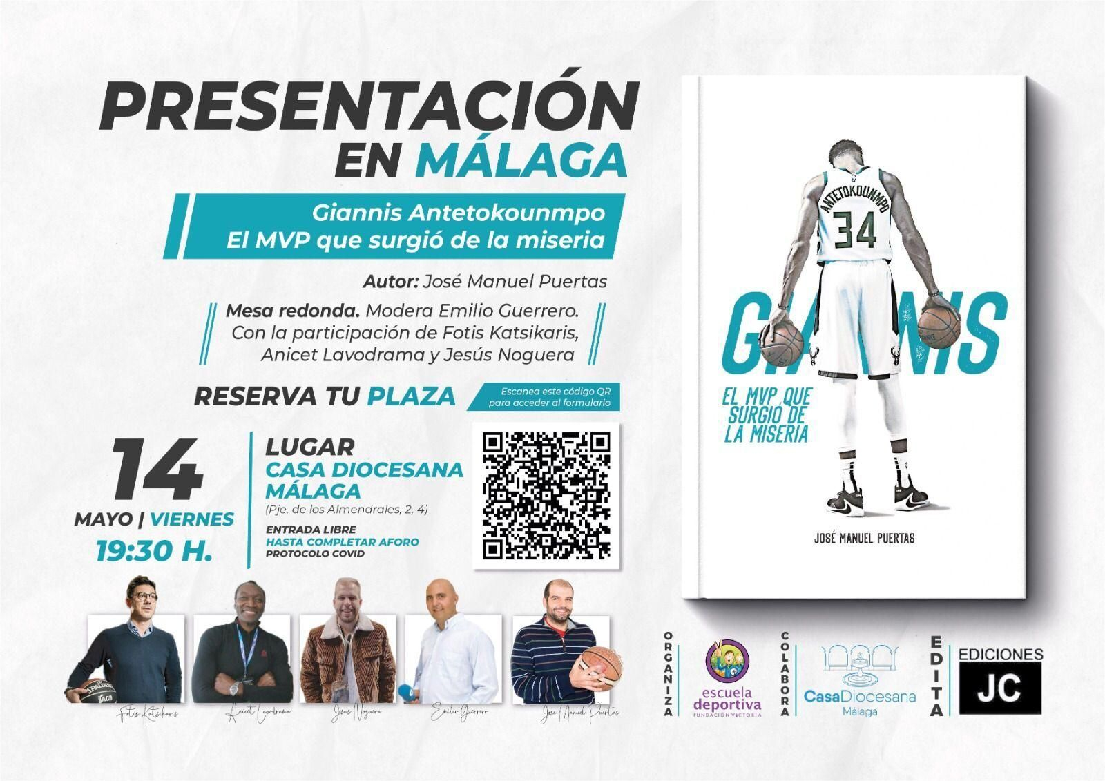 Imagen del cartel del acto, con el código QR para reservar plaza.