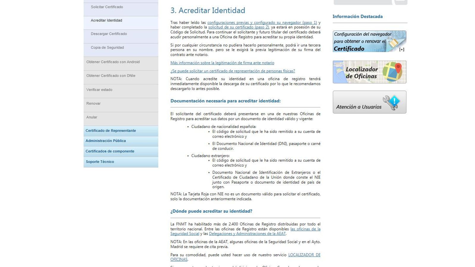 Acreditar identidad.