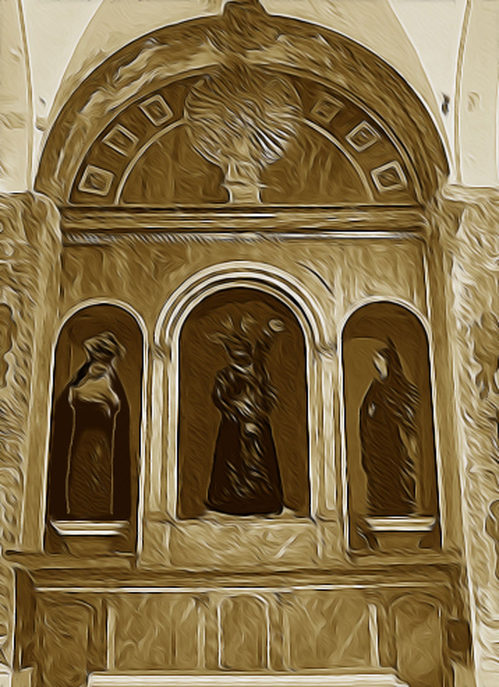 Recreación del altar donde recibirían culto las imágenes de Los Gitanos