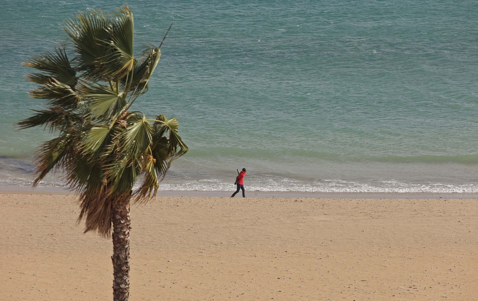 Jornada de levante en la playa de Getares.