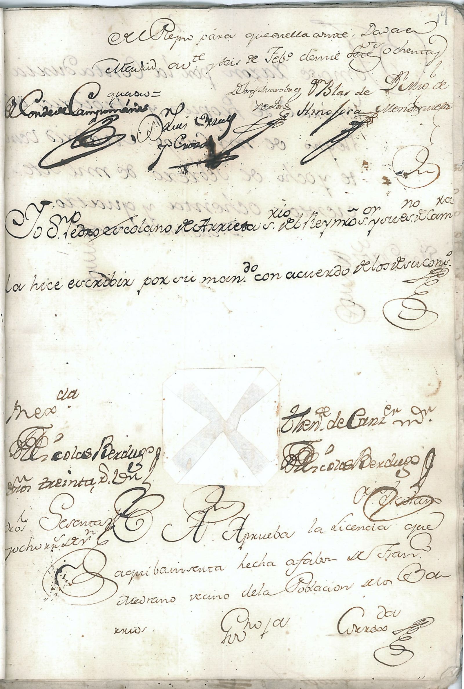 Licencia a favor de Francisco Medrano.