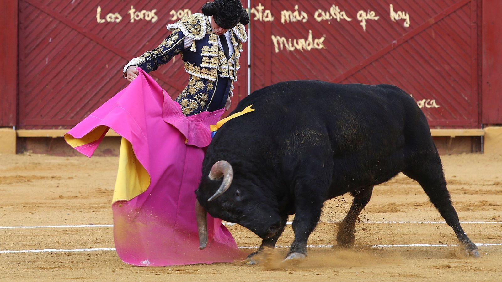 Daniel Luque durante la lidia de su primer toro en Estepona.