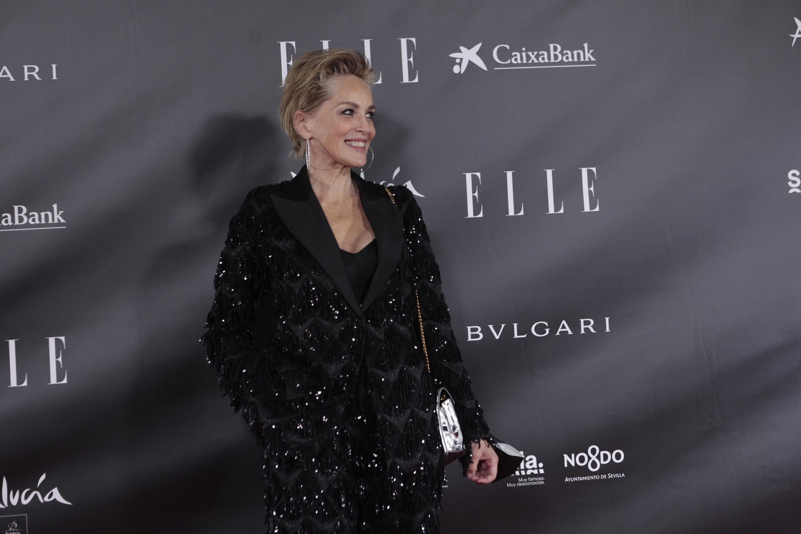 Sharon Stone con diseño de Juana Martín en los ELLE Style Awards.