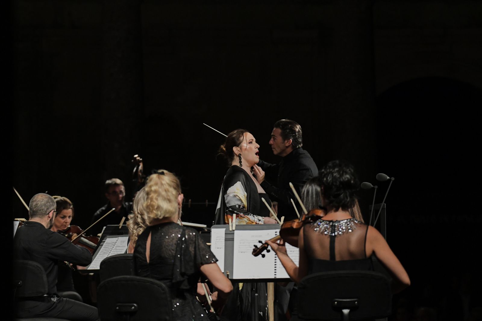 La soprano granadina María José Moreno y el barítono malagueño Carlos Álvarez actúan en  el Palacio de Carlos V, en imágenes