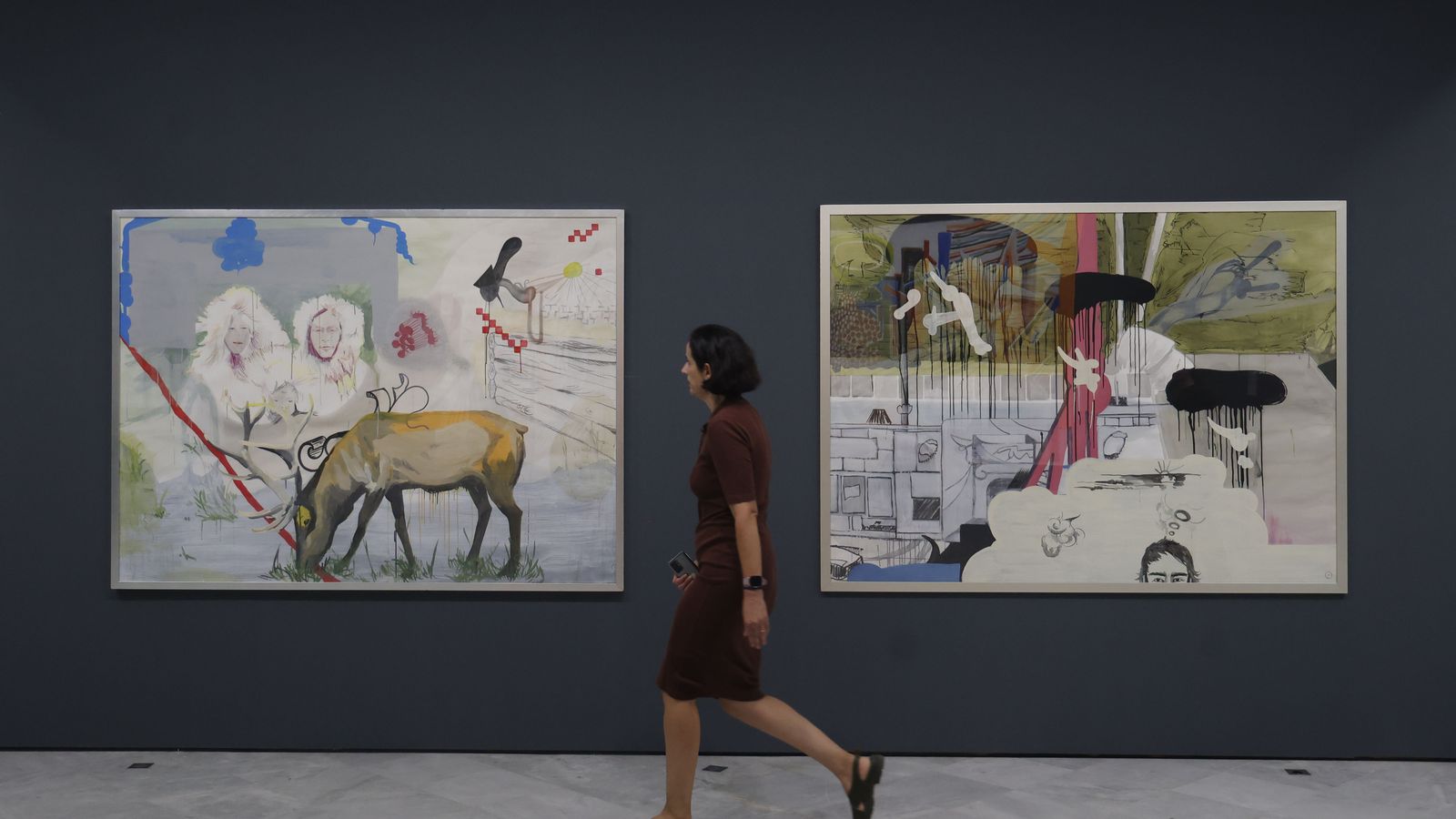 Dos obras de Miki Leal, ‘El atao’ y ‘Parque Jasper’, que forman parte de la exposición.