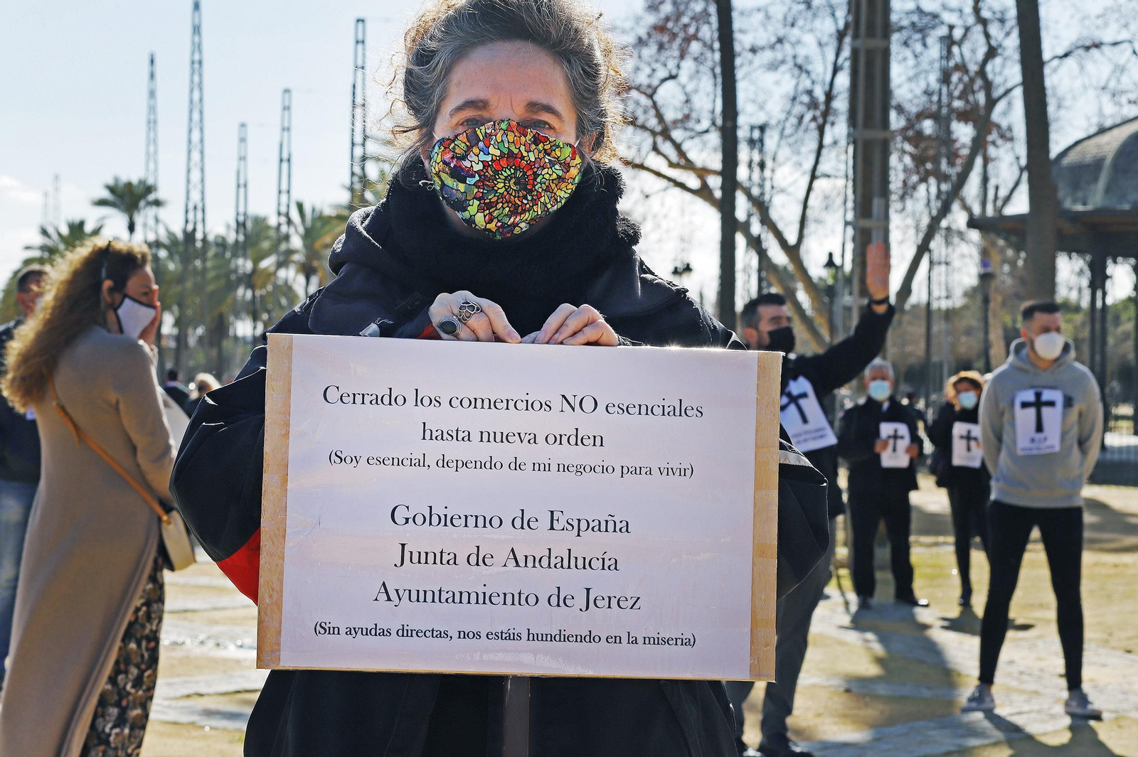 Contentración de los autónomos en el González Hontoria.