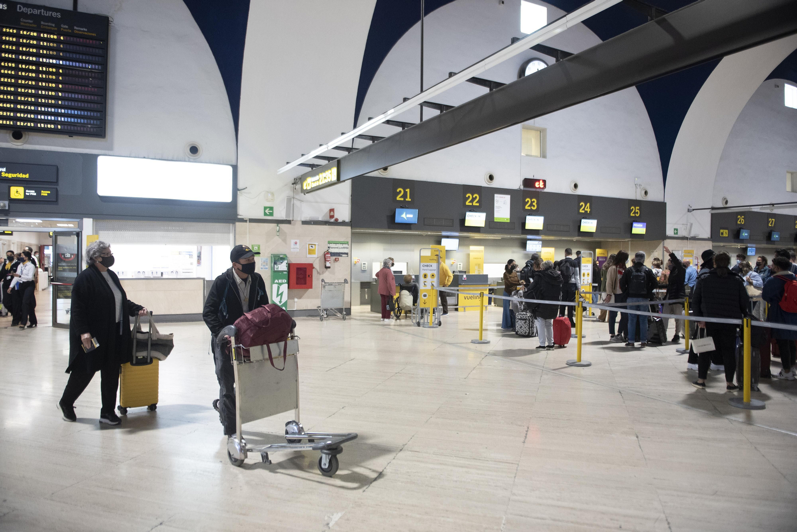 Llegada del primer vuelo verde de Vueling que hará la ruta Barcelona-Sevilla