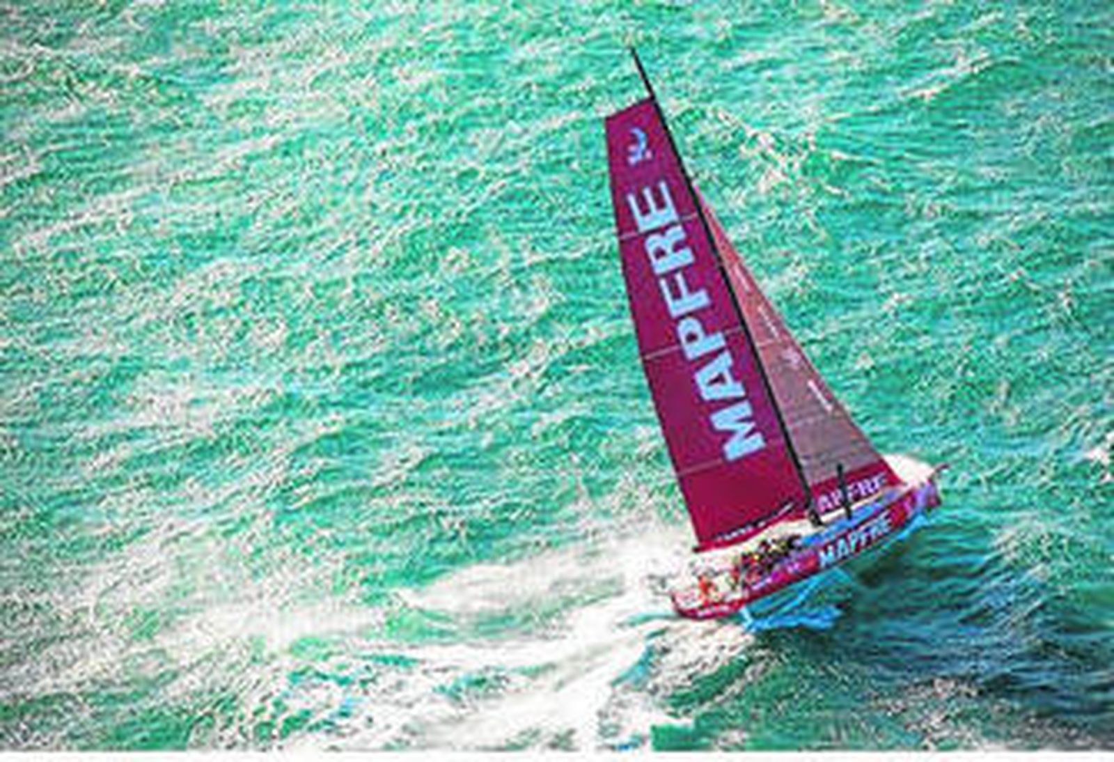 La tripulación del 'Mapfre', cruzando el Atlántico.