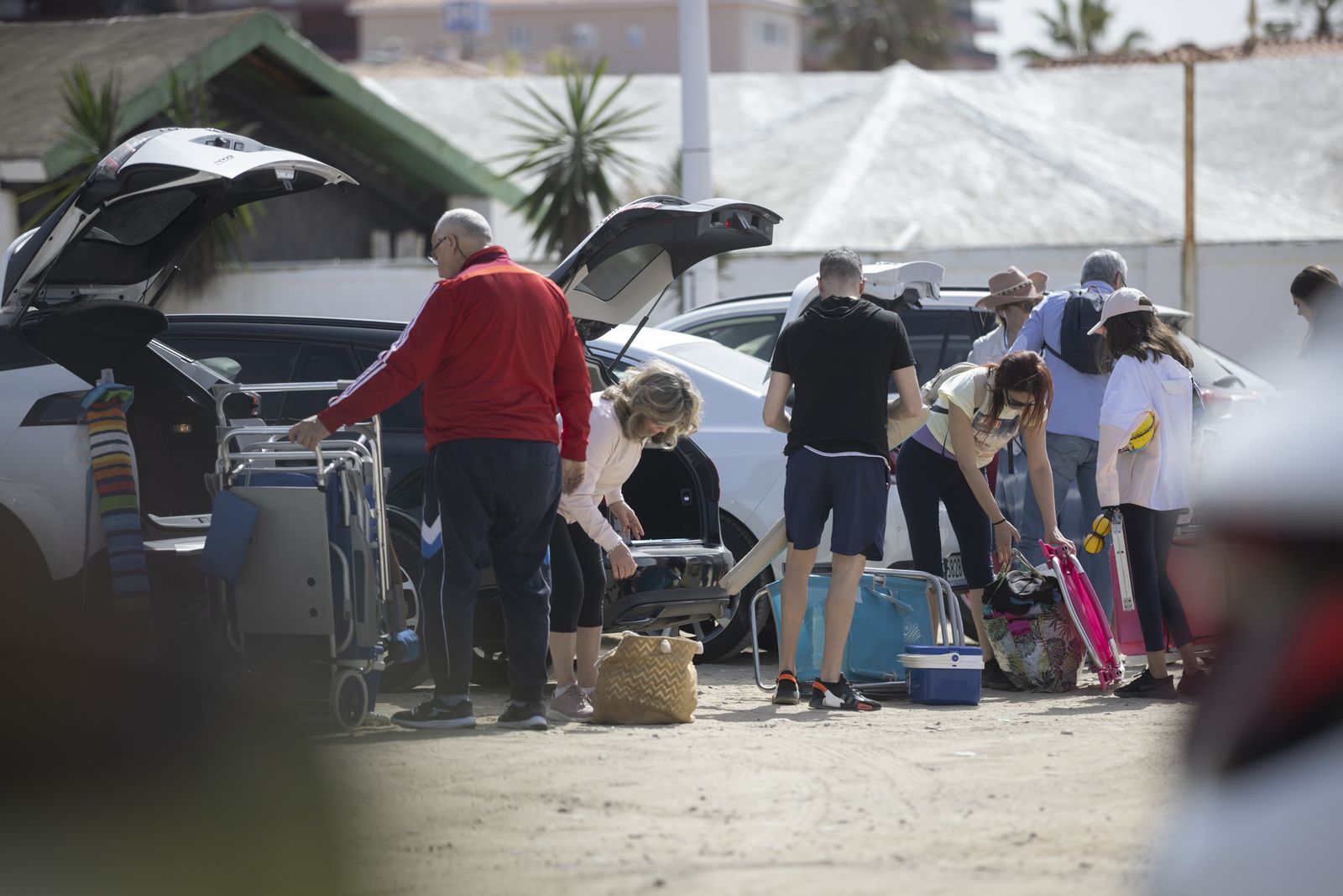 Imágenes del ambiente en las playas en este sábado 8 de abril