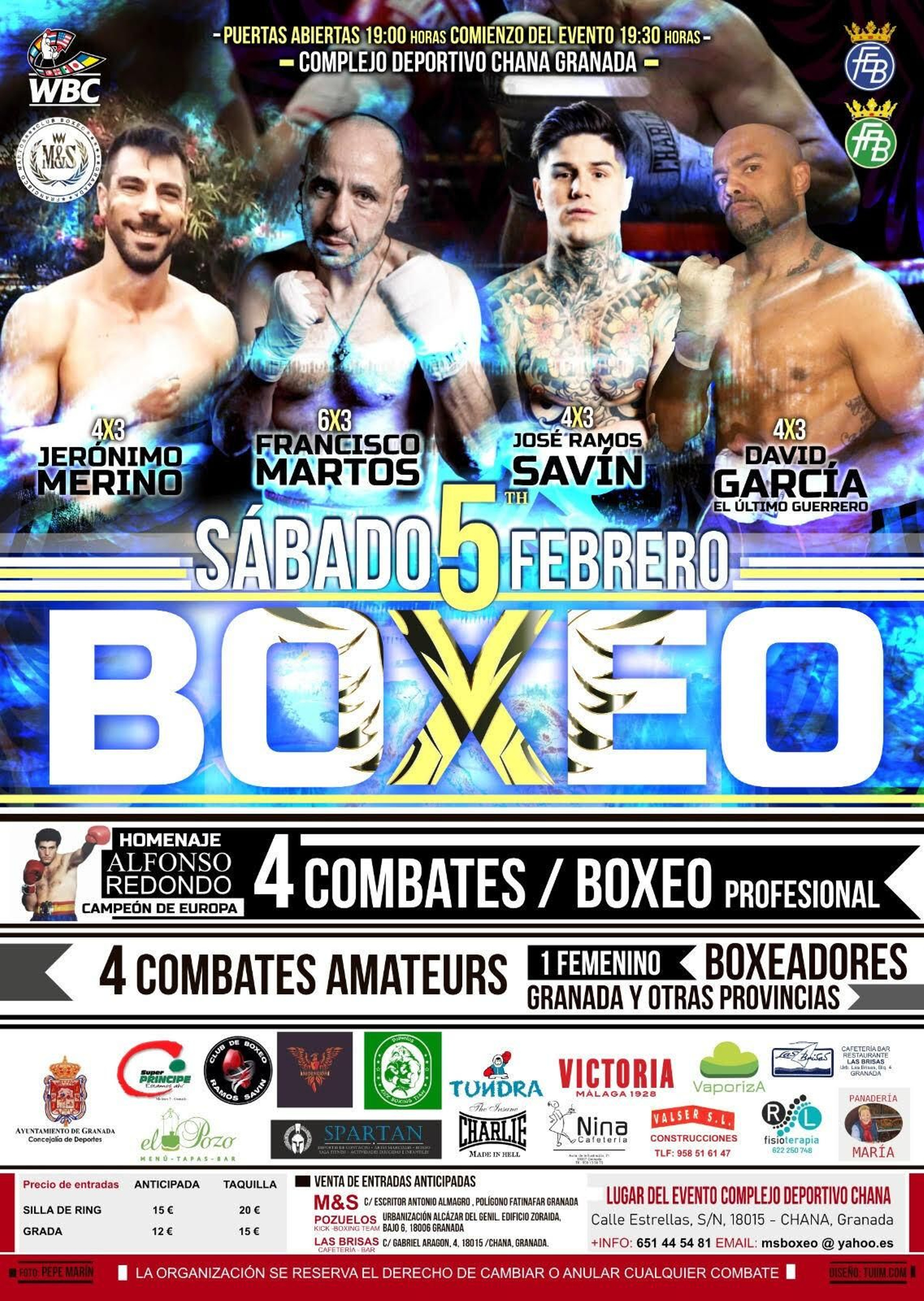 Cartel anunciador de la velada de boxeo