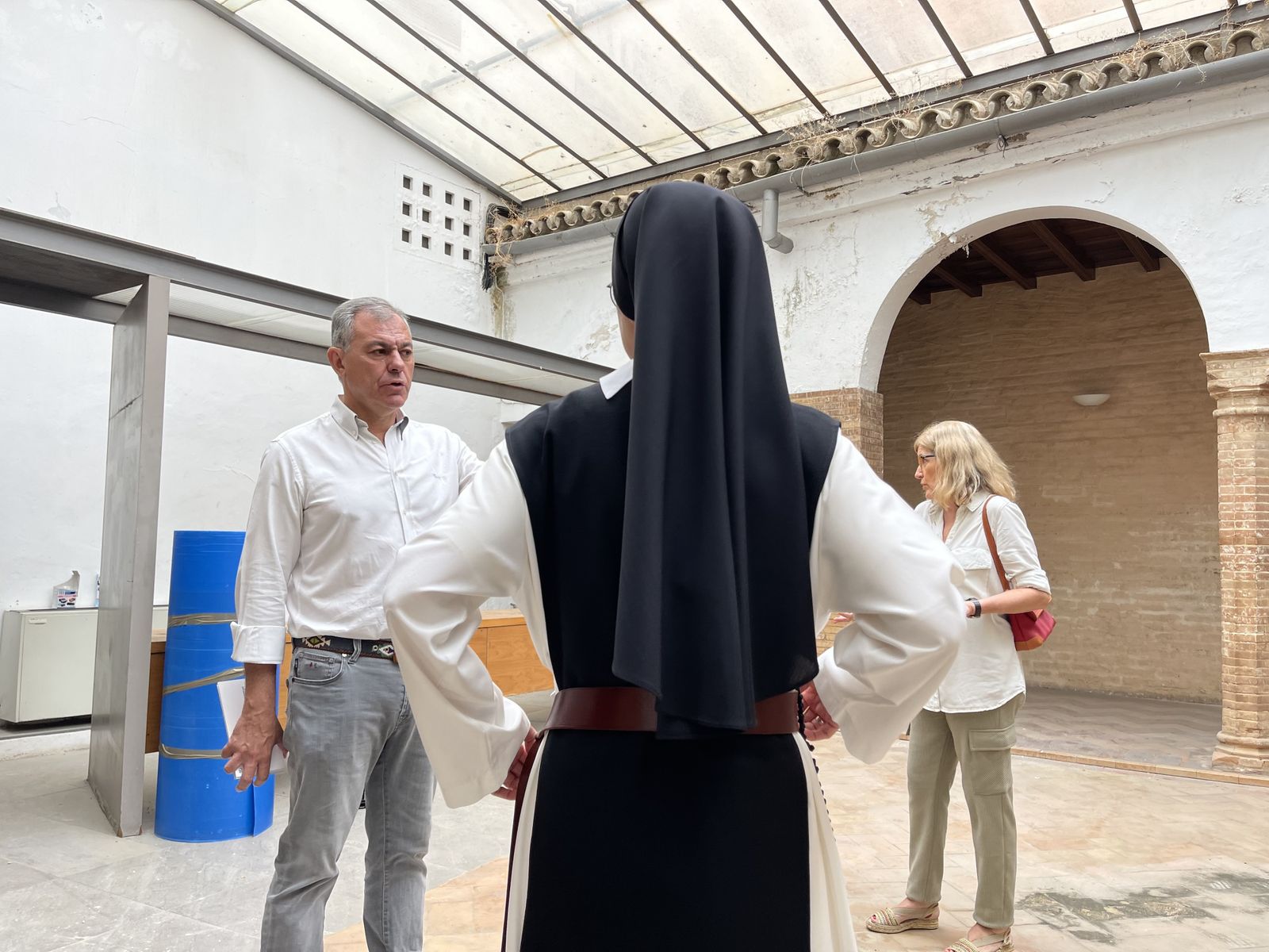 José Luis Sanz durante su visita a San Clemente.