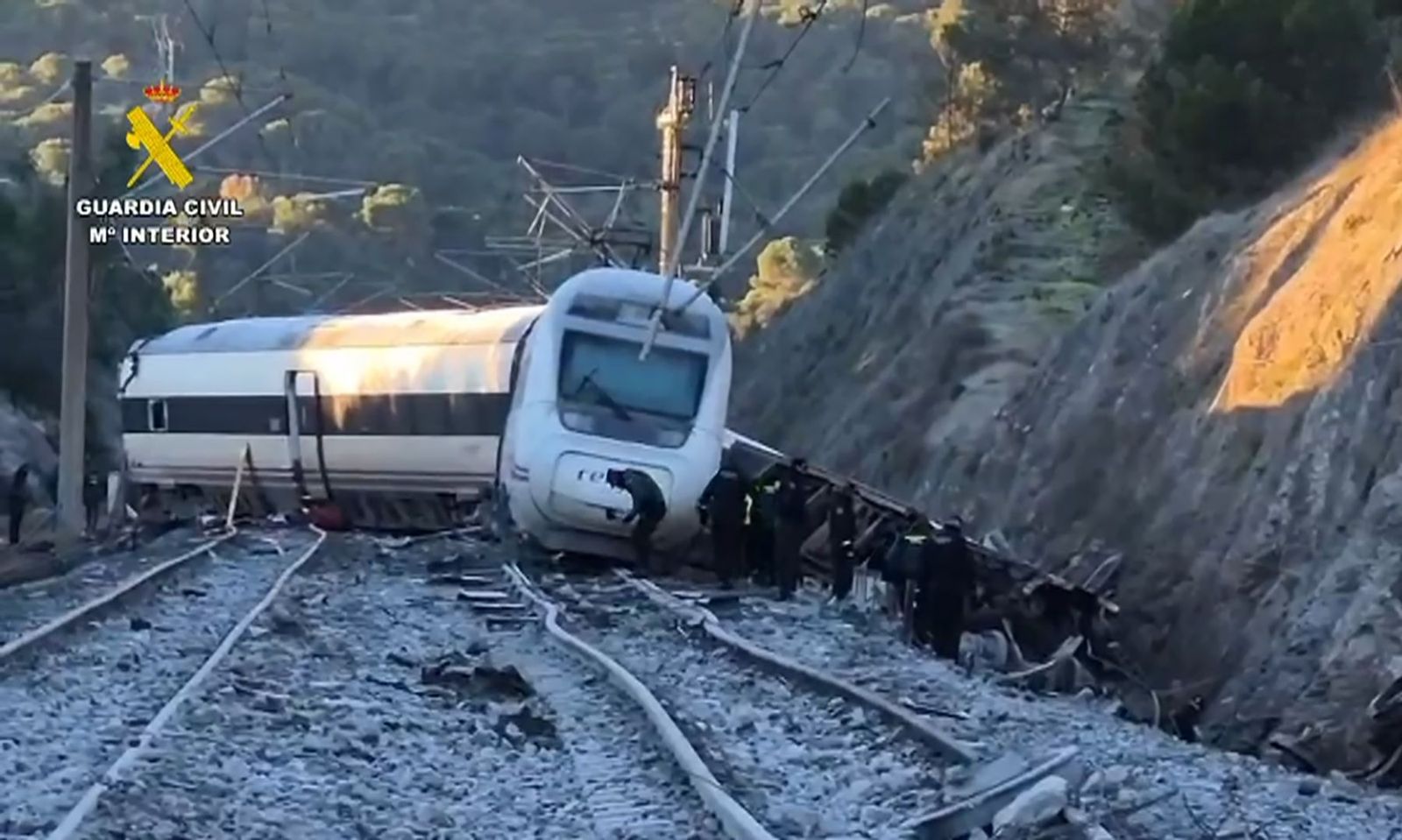 El tren Alvia accidentado en Adamuz (Córdoba) en la mañana del 19 de enero