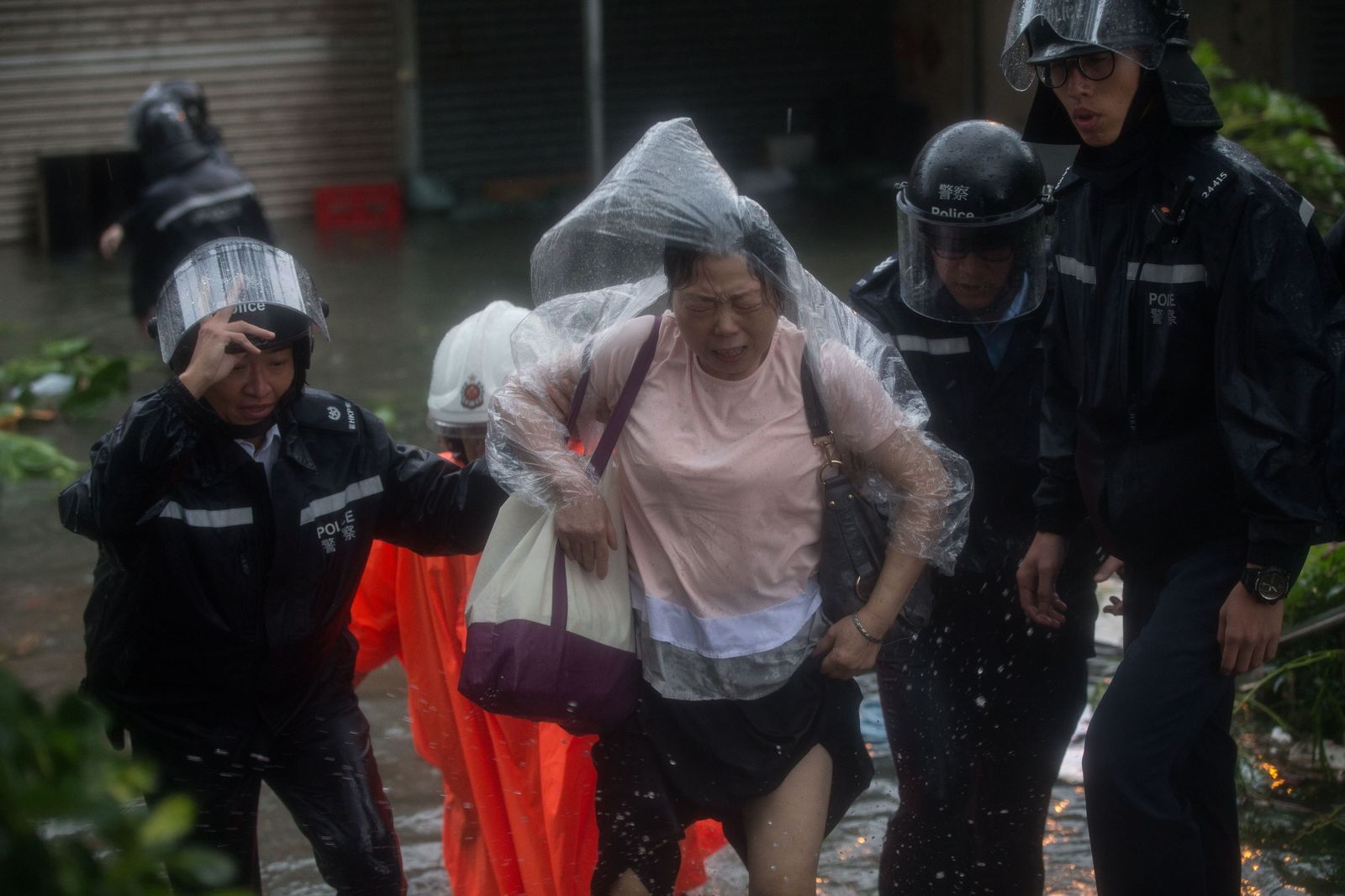 Fotografías del tifón Mangkhut, en Hong Kong