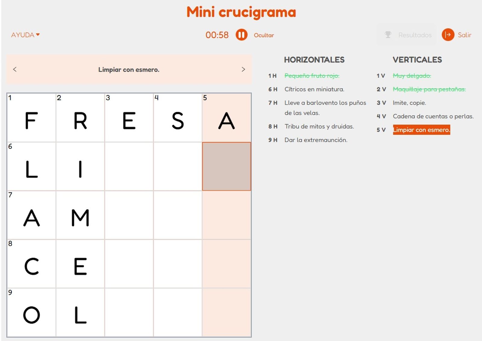 Minicrucigramas, para los principiantes.