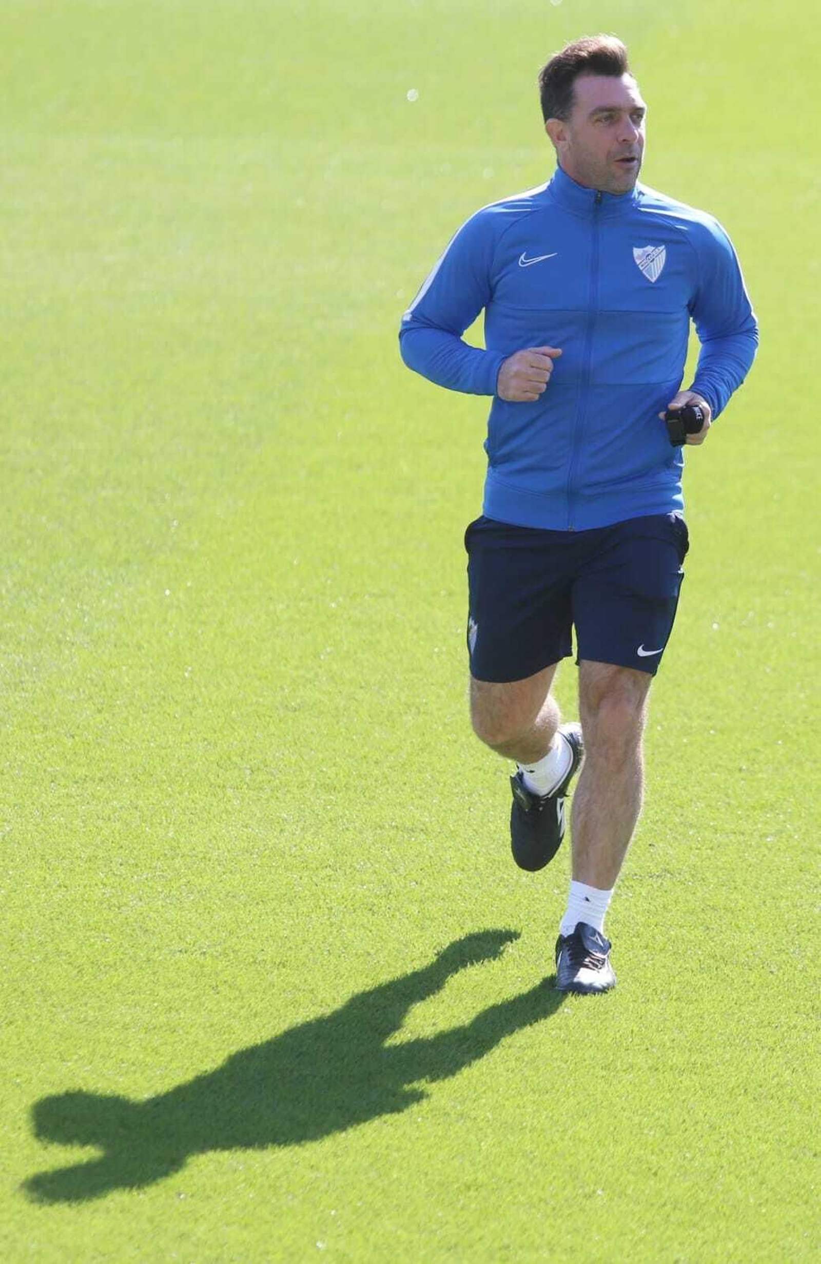 Pablo Guede, en el entrenamiento de este viernes.