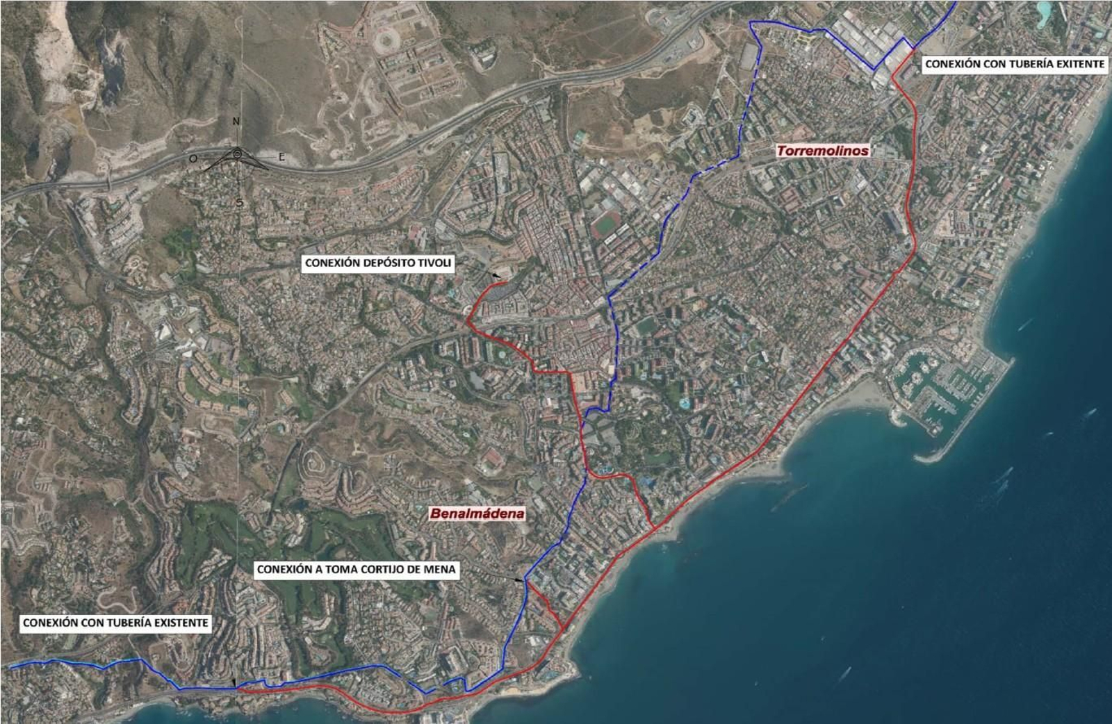 Mapa de la zona de actuación en Benalmádena y Torremolinos.