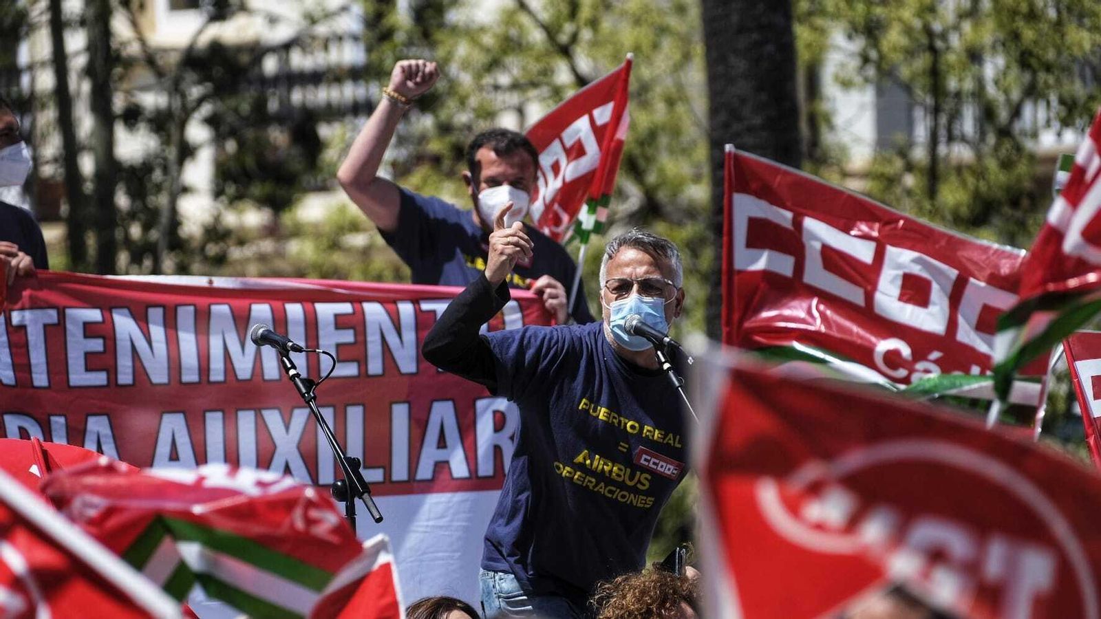 Un detalle de la manifestación de Primero de Mayo.