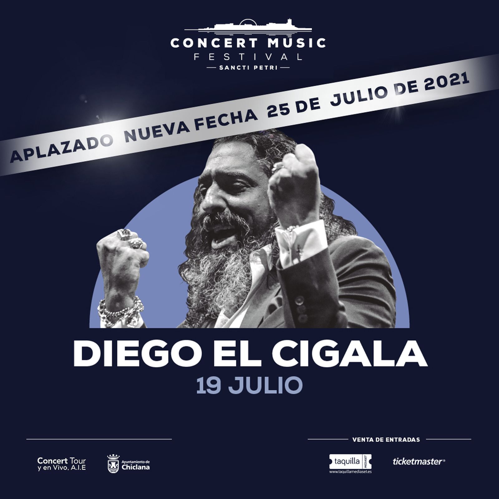 Cartel del concierto con la nueva fecha.