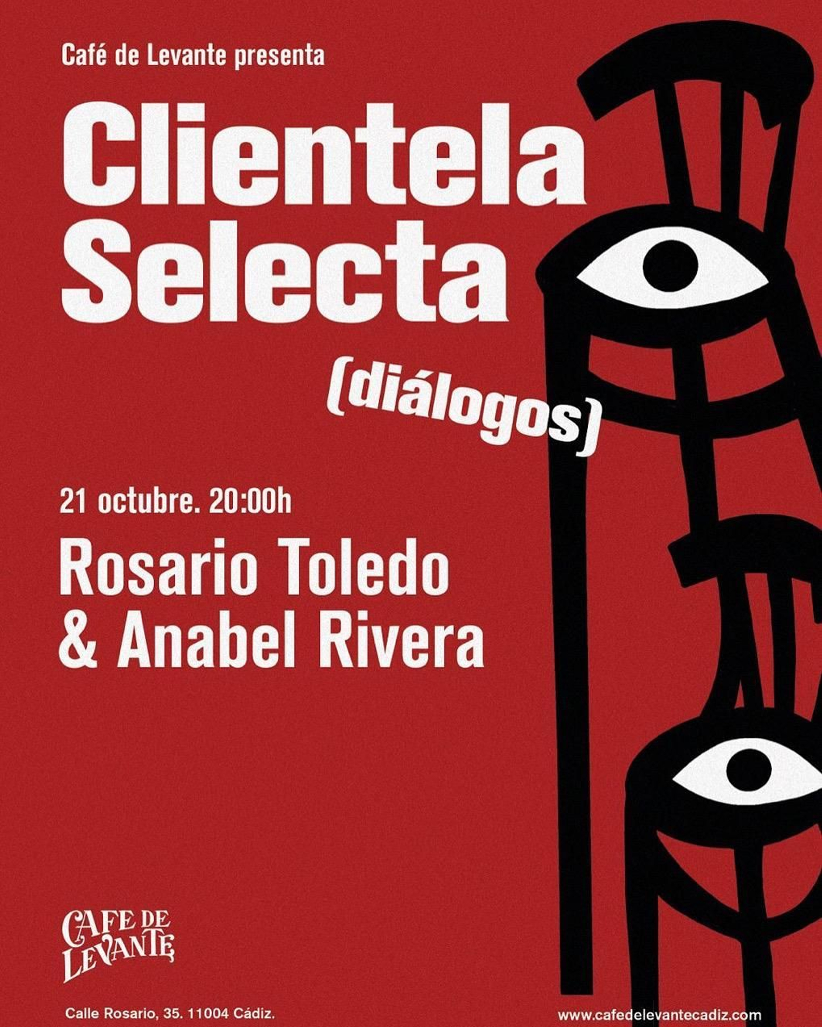 Cartel del nuevo diálogo de 'Clientela Selecta' en el Café de Levante de Cádiz.