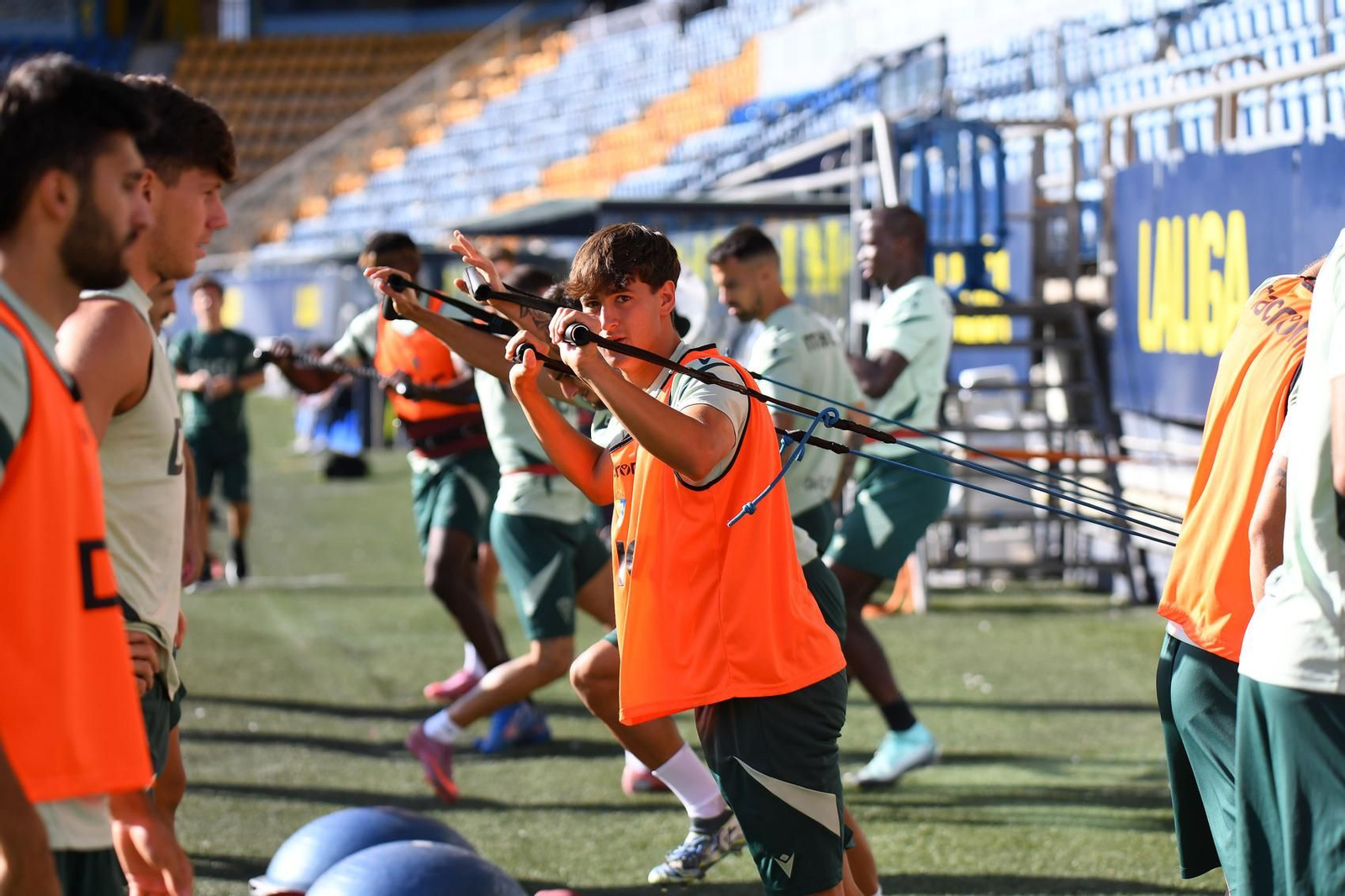 Un entrenamiento del Cádiz.