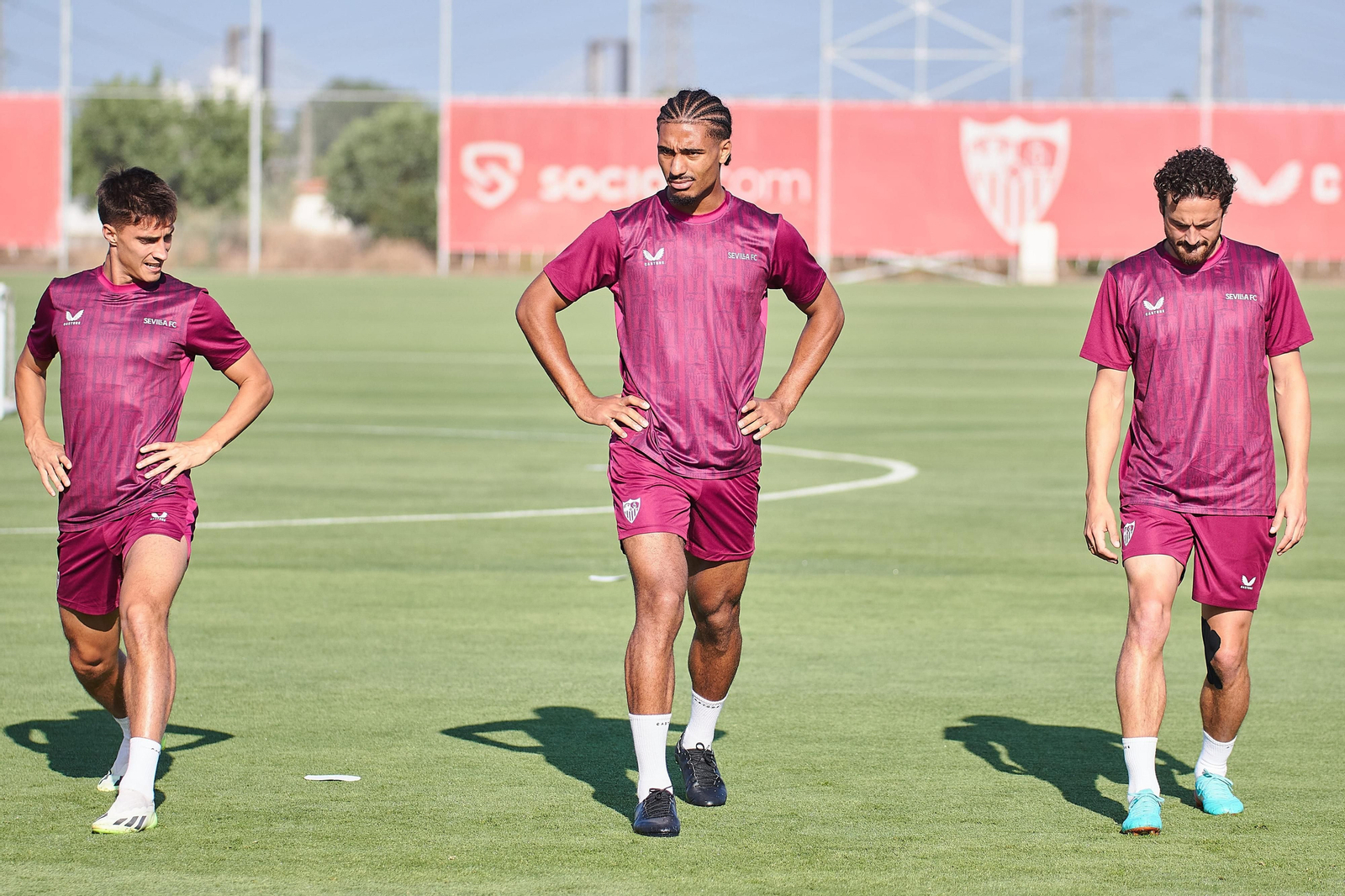 Federico Gattoni, junto a Badé en un entrenamiento.