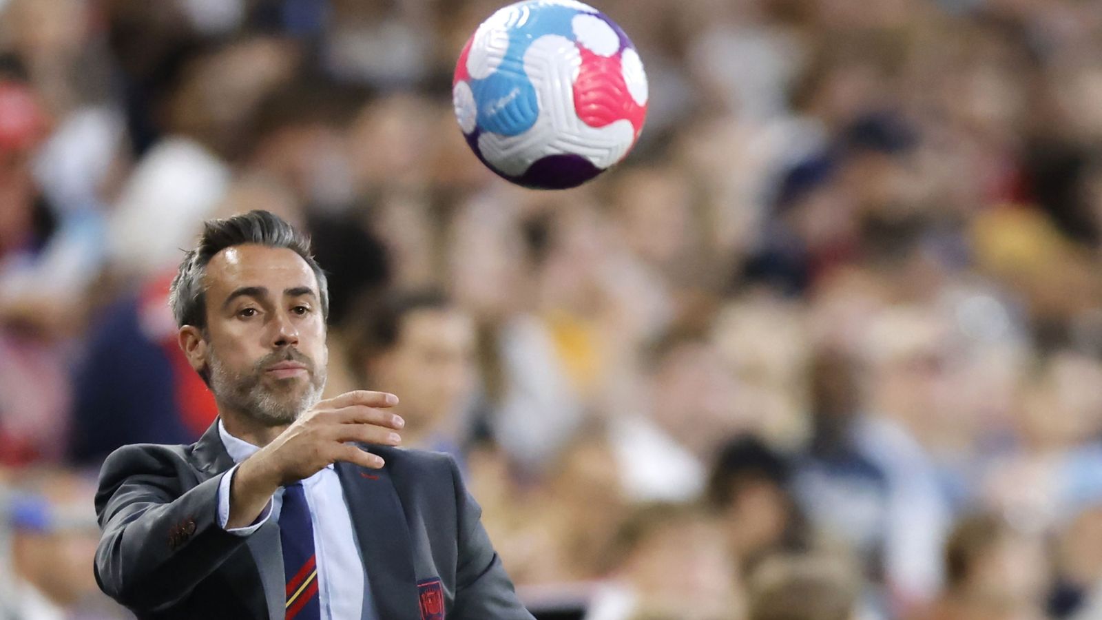 Jorge Vilda, en una imagen con la selección española