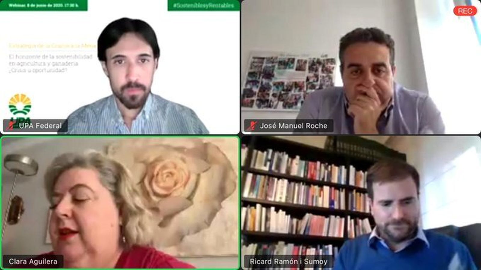 Clara Aguilera participa en un encuentro digital de UPA.