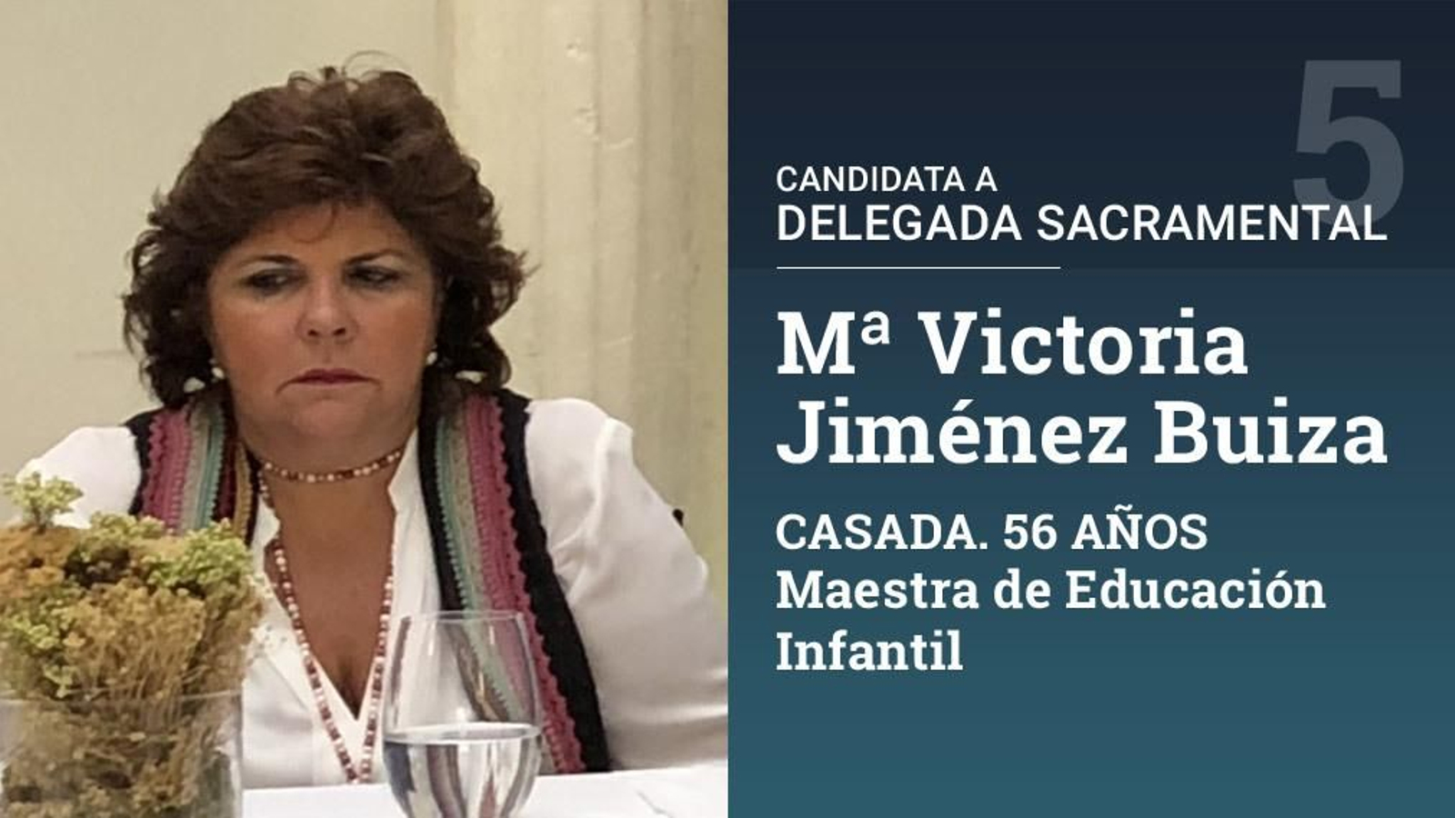 Es hermana de la Sacramental del Sagrario, donde ejerce de hermana protectora de los niños, encargada de los carráncanos.