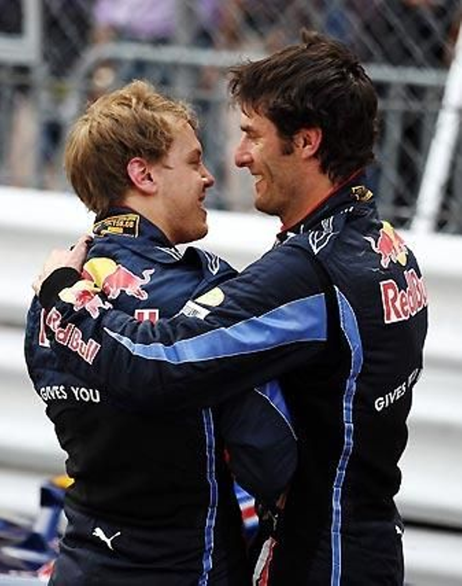 Sebastian Vettel y Mark Webber, los dos pilotos de Red Bull, segundo y primero en el Gran Premio de Mónaco.

Foto: Getty